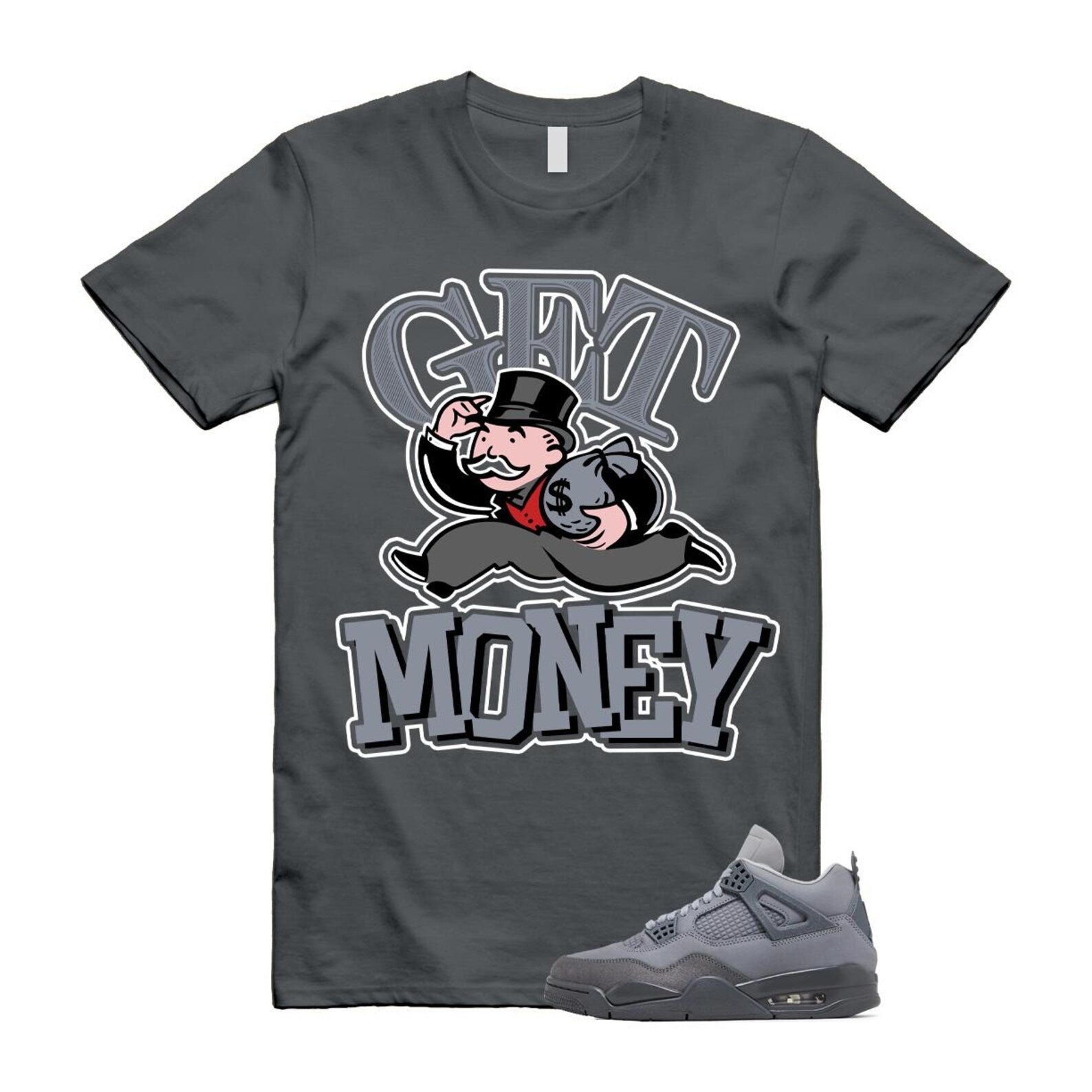 4 Wet Cement Smoke Iron Grey Retro SE T Shirt Match GM T-Shirt, Sneaker Match Tee