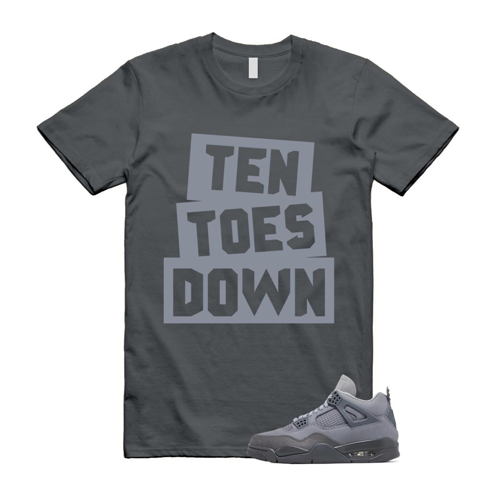 4 Wet Cement Smoke Iron Grey Retro SE T Shirt Match TTD T-Shirt, Sneaker Match Tee