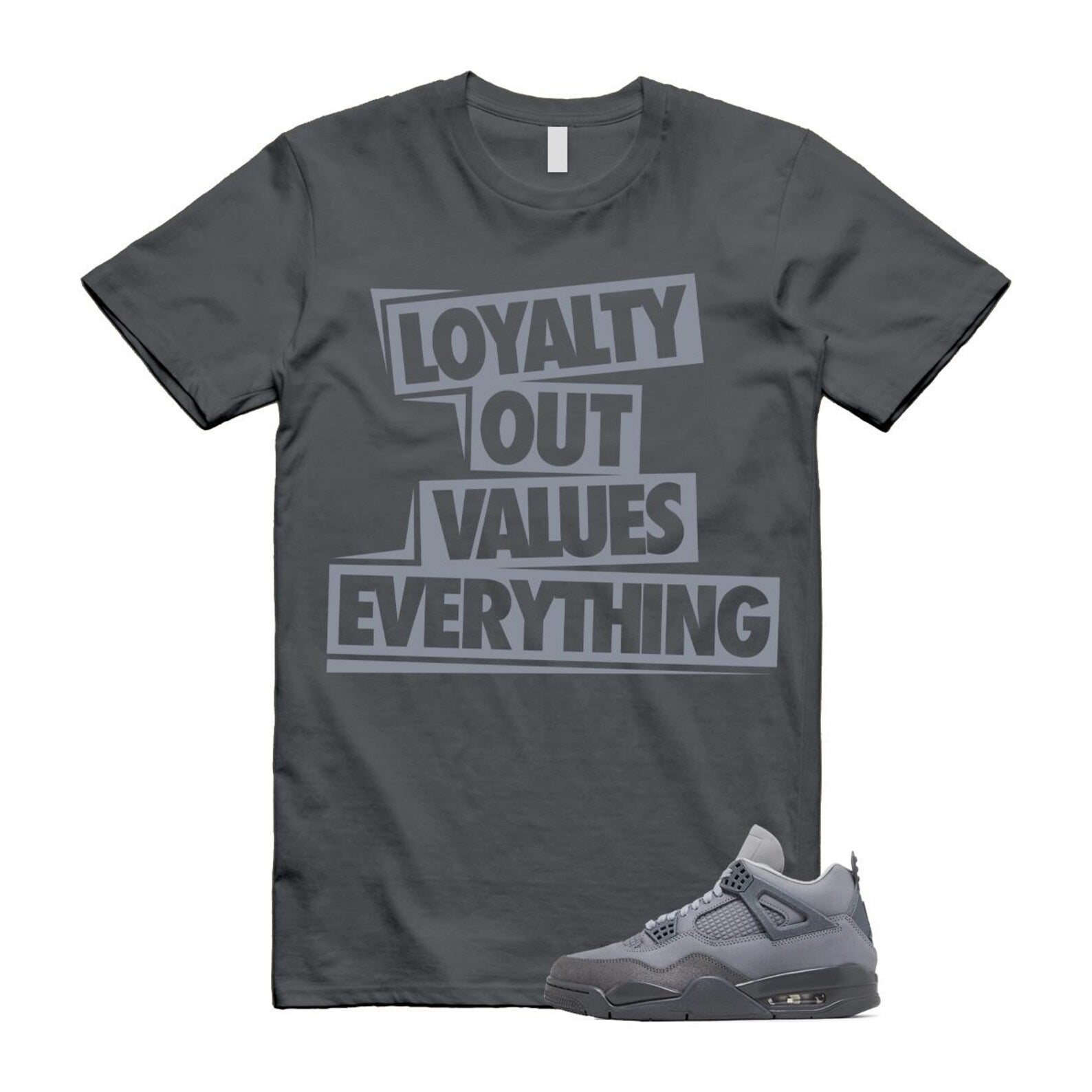 4 Wet Cement Smoke Iron Grey Retro SE T Shirt Match LOVE T-Shirt, Sneaker Match Tee