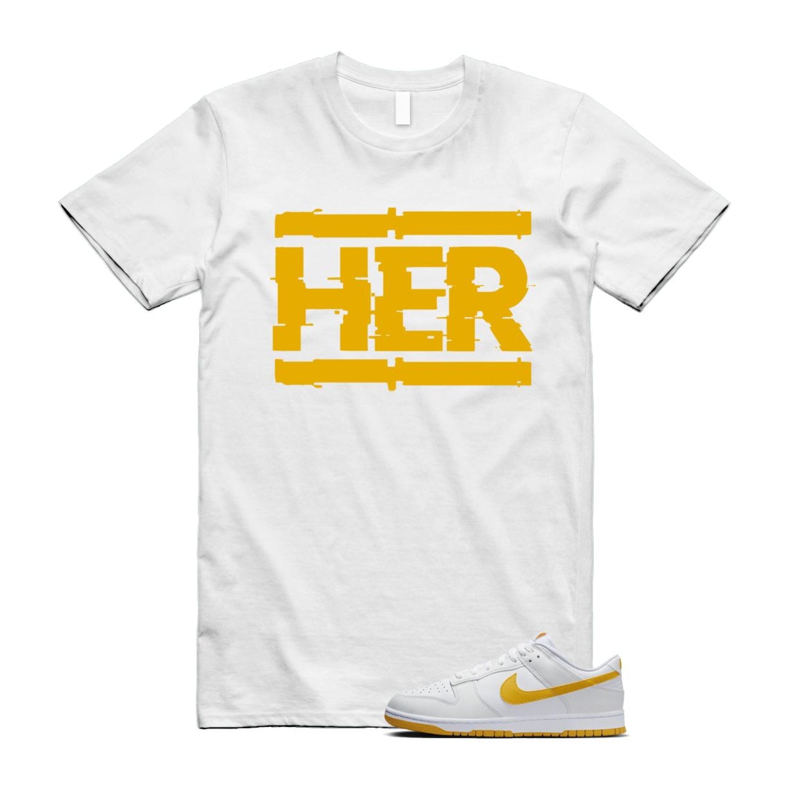 Dunk White University Gold Low T Shirt Match HER T-Shirt, Sneaker Match Tee