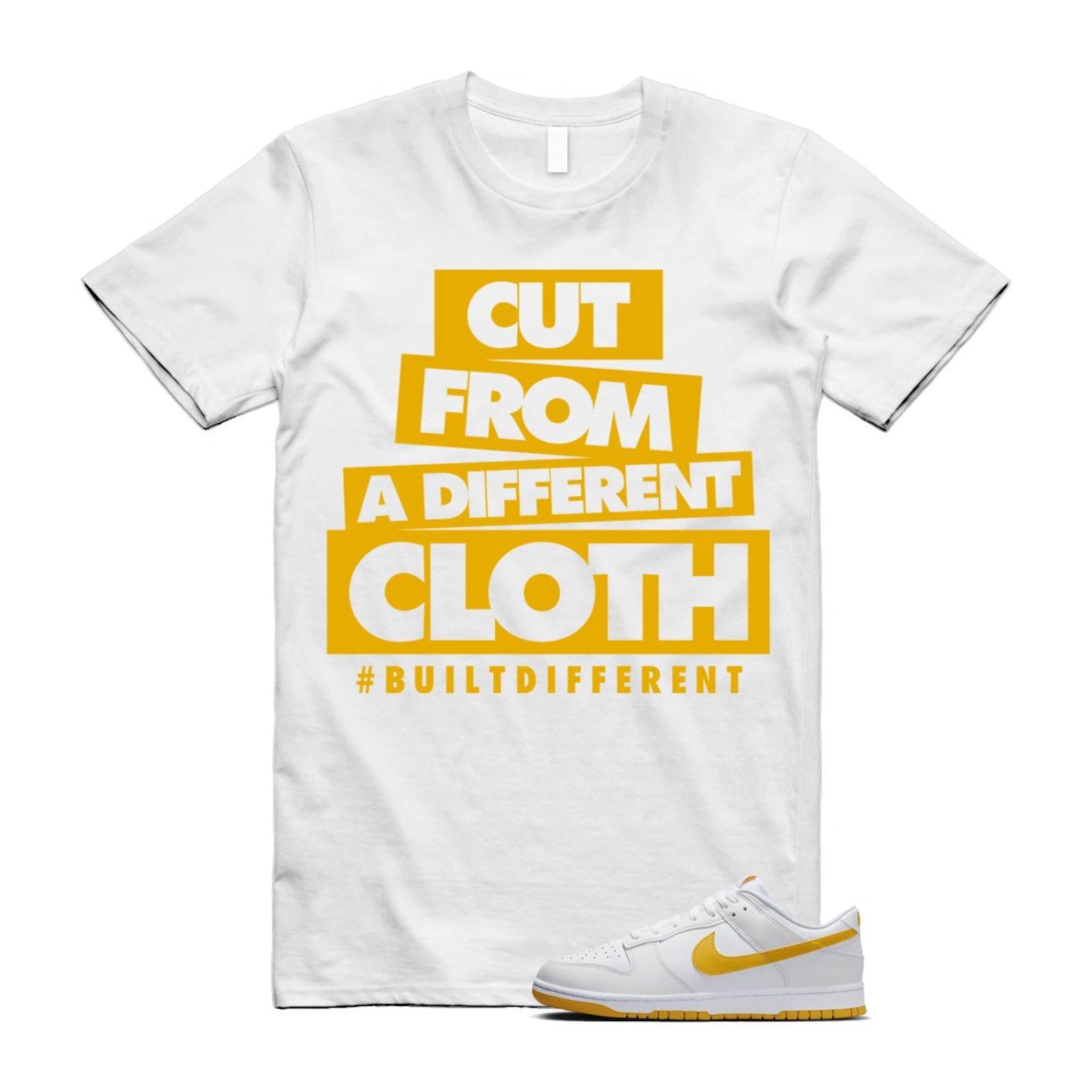 Dunk White University Gold Low T Shirt Match CLOTH T-Shirt, Sneaker Match Tee