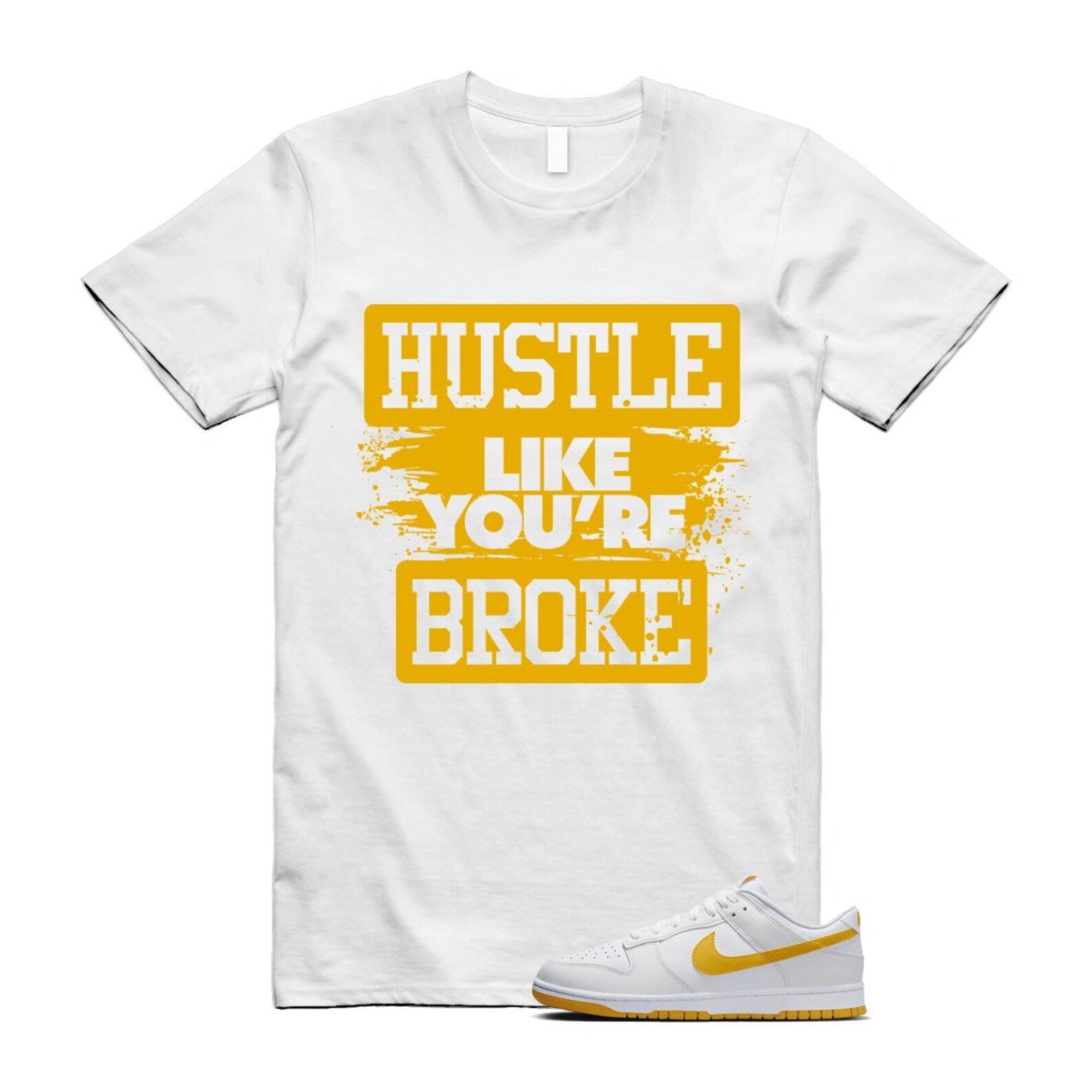 Dunk White University Gold Low T Shirt Match HLYB T-Shirt, Sneaker Match Tee