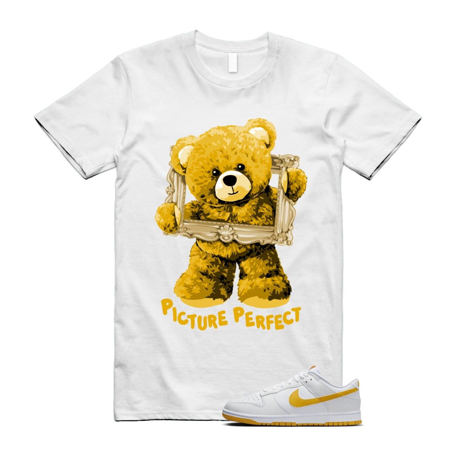 Dunk White University Gold Low T Shirt Match PIC T-Shirt, Sneaker Match Tee