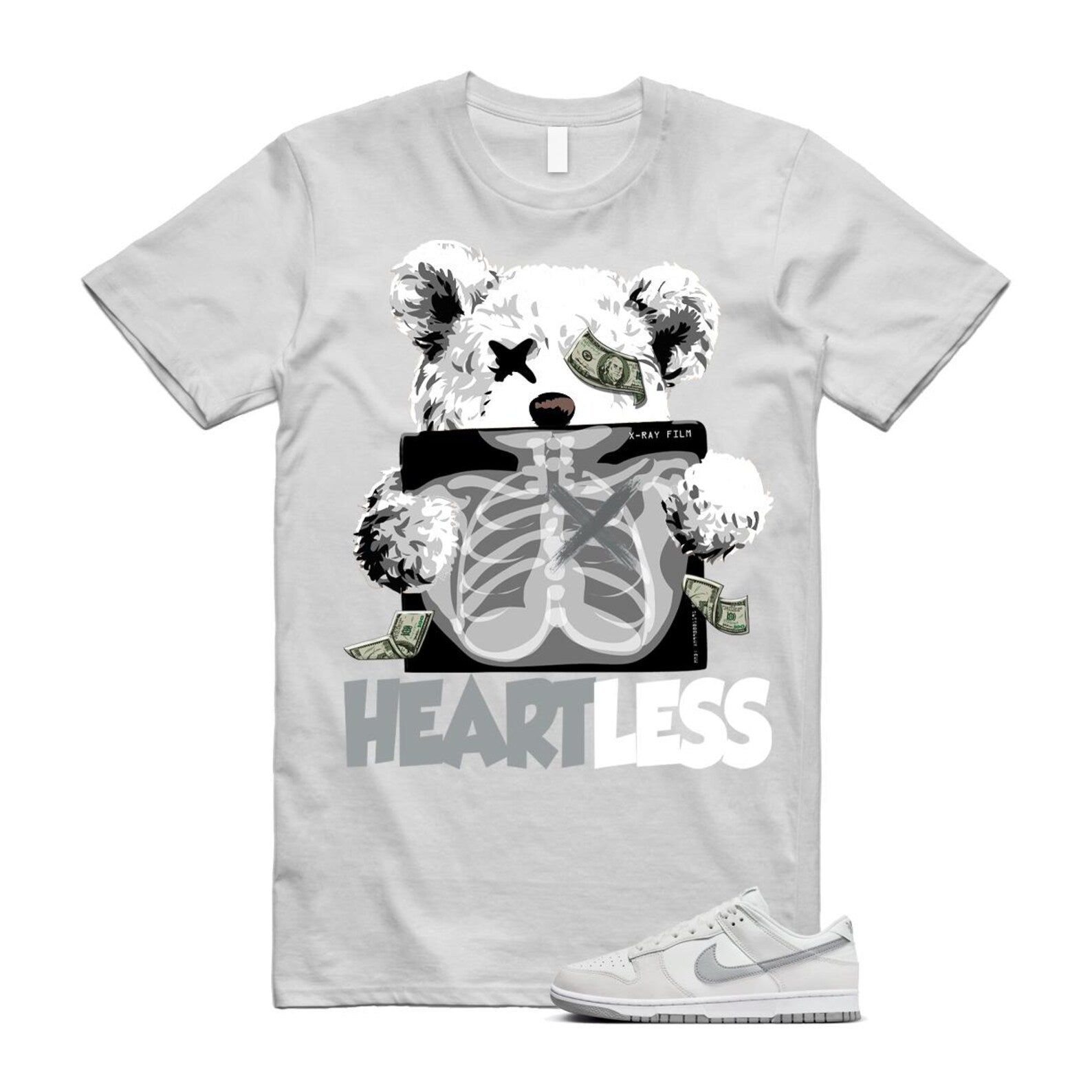 Dunk Summit White Light Smoke Grey Platinum Tint Low Retro T Shirt Match HEART T-Shirt, Sneaker Match Tee