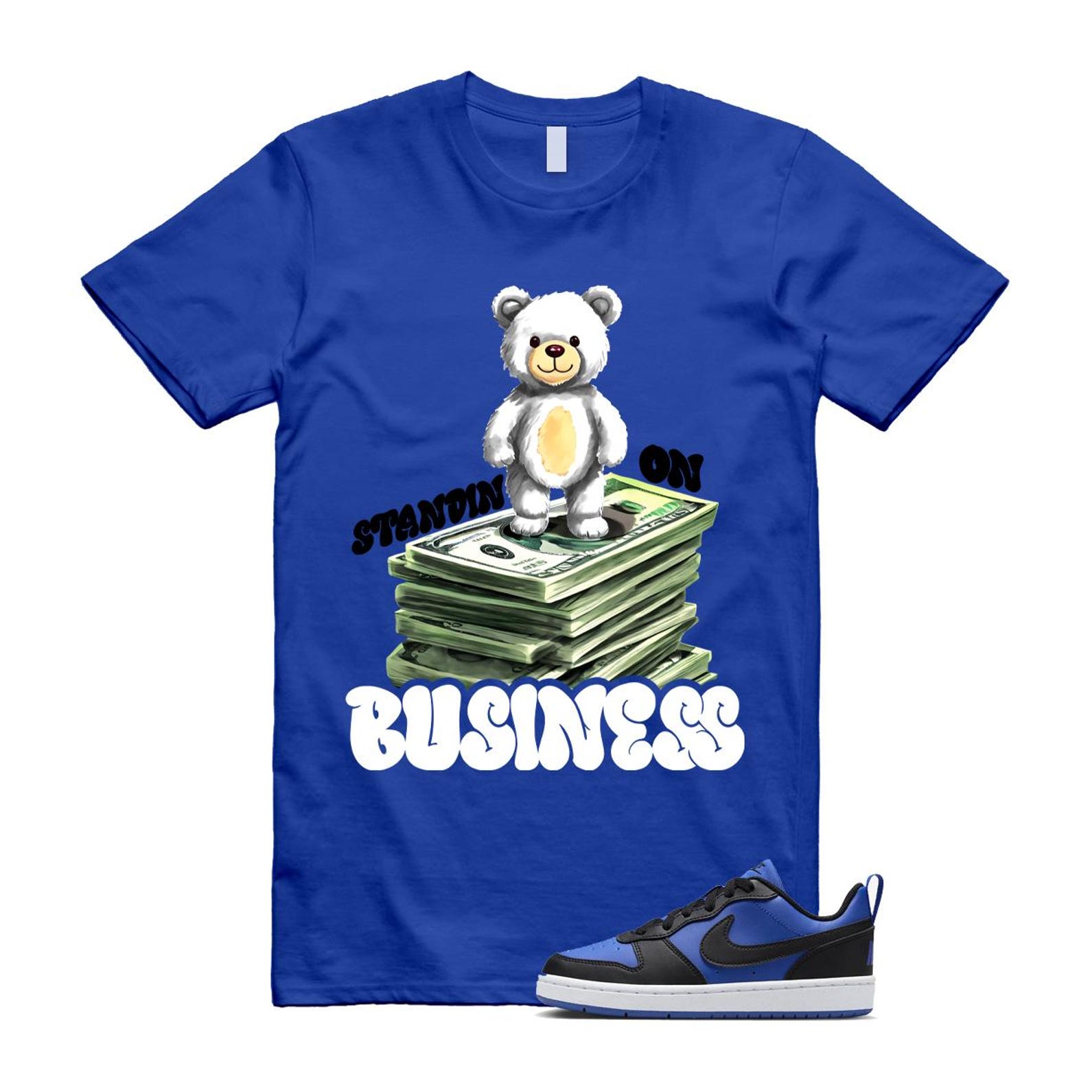 Court Borough Recraft Game Royal Blue White Black Low T Shirt Match SB2 T-Shirt, Sneaker Match Tee