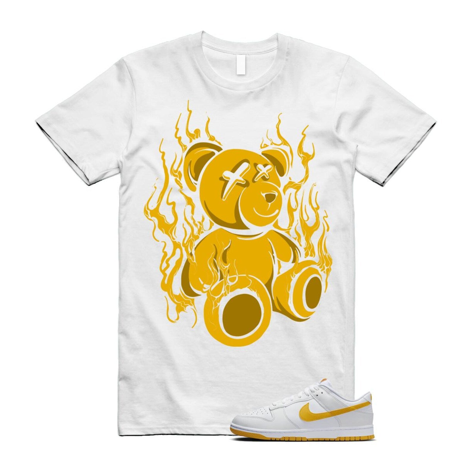 Dunk White University Gold Low T Shirt Match LIT T-Shirt, Sneaker Match Tee