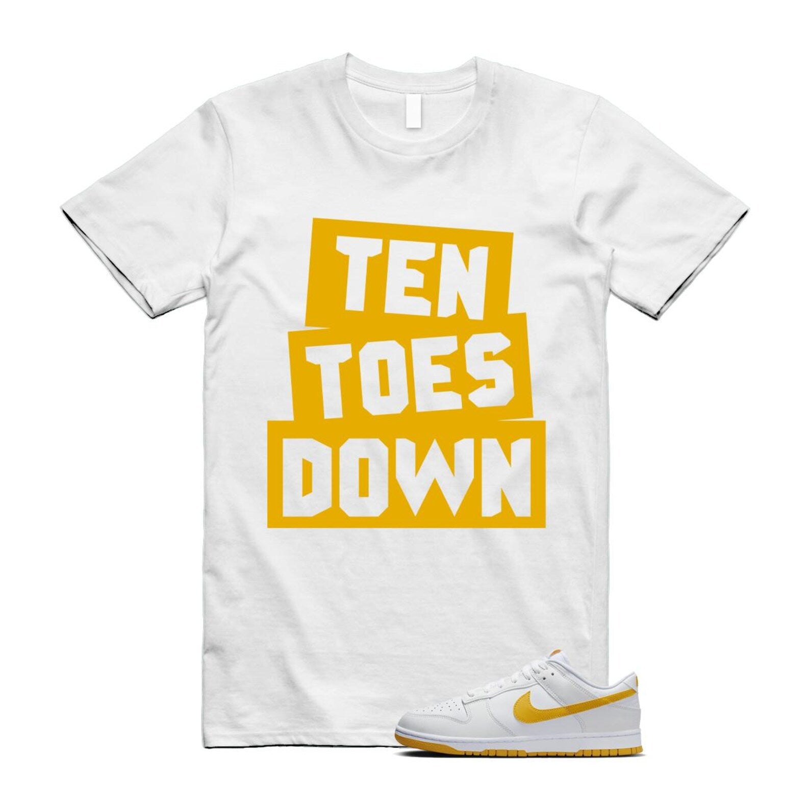 Dunk White University Gold Low T Shirt Match TTD T-Shirt, Sneaker Match Tee