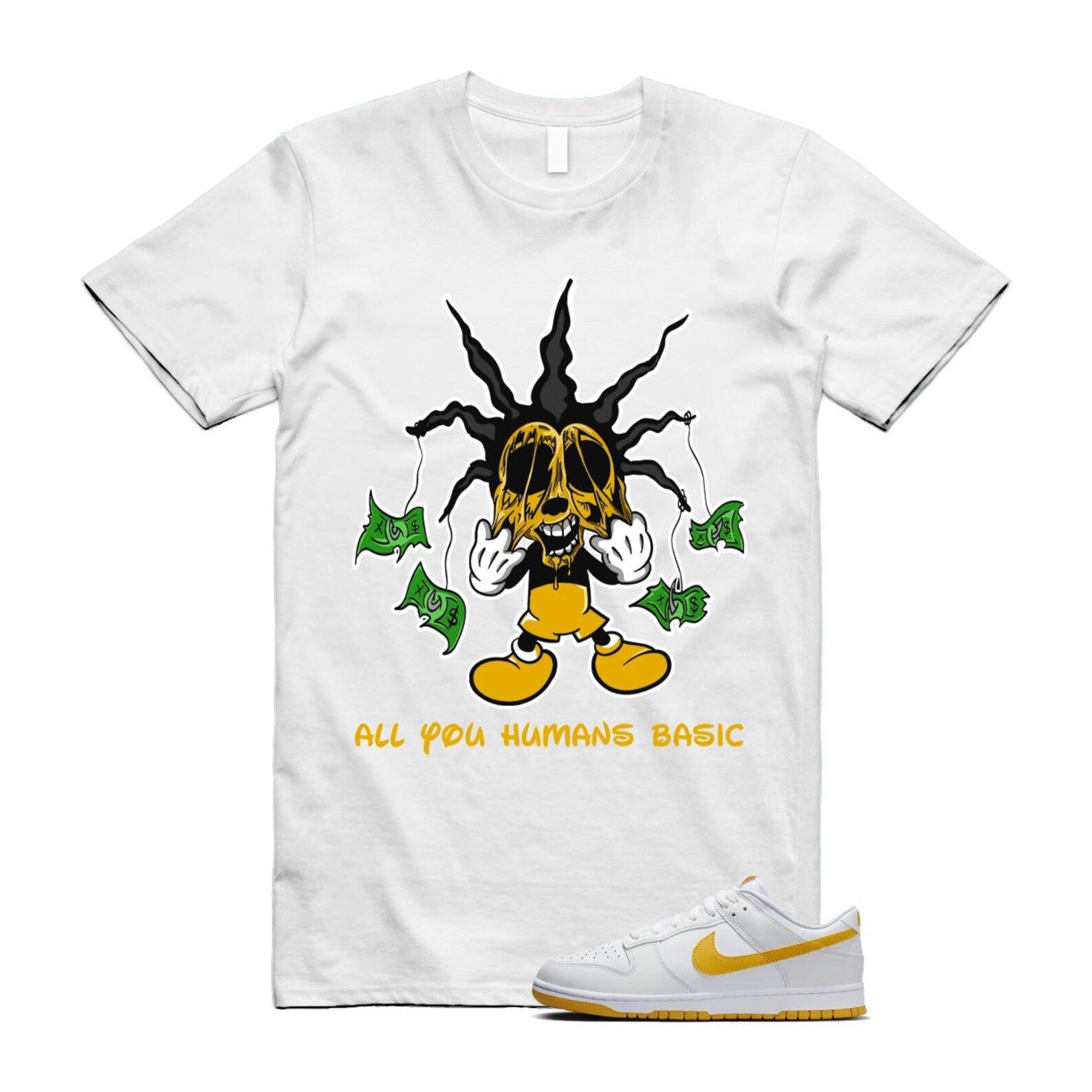 Dunk White University Gold Low T Shirt Match HOOK T-Shirt, Sneaker Match Tee