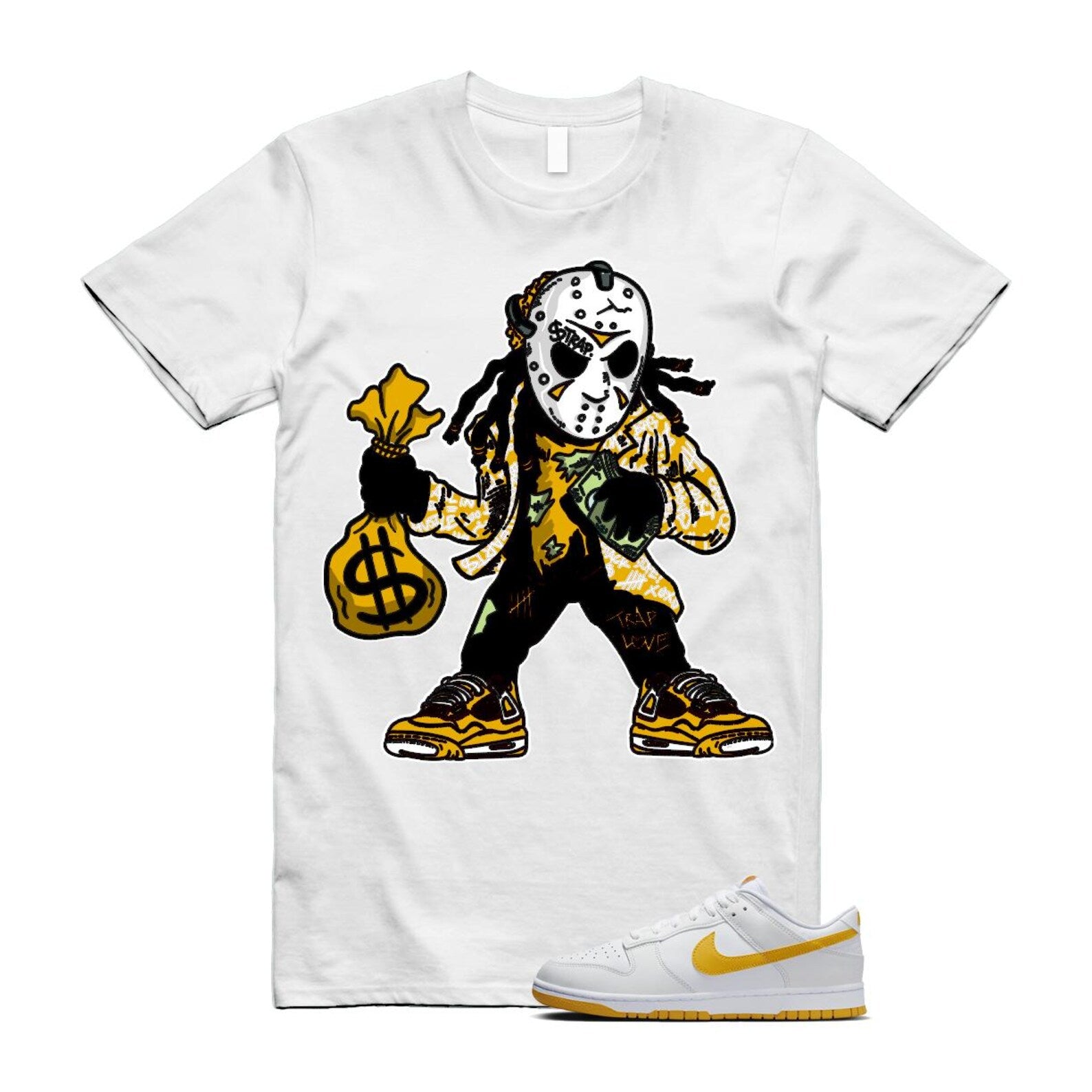 Dunk White University Gold Low T Shirt Match JASON T-Shirt, Sneaker Match Tee