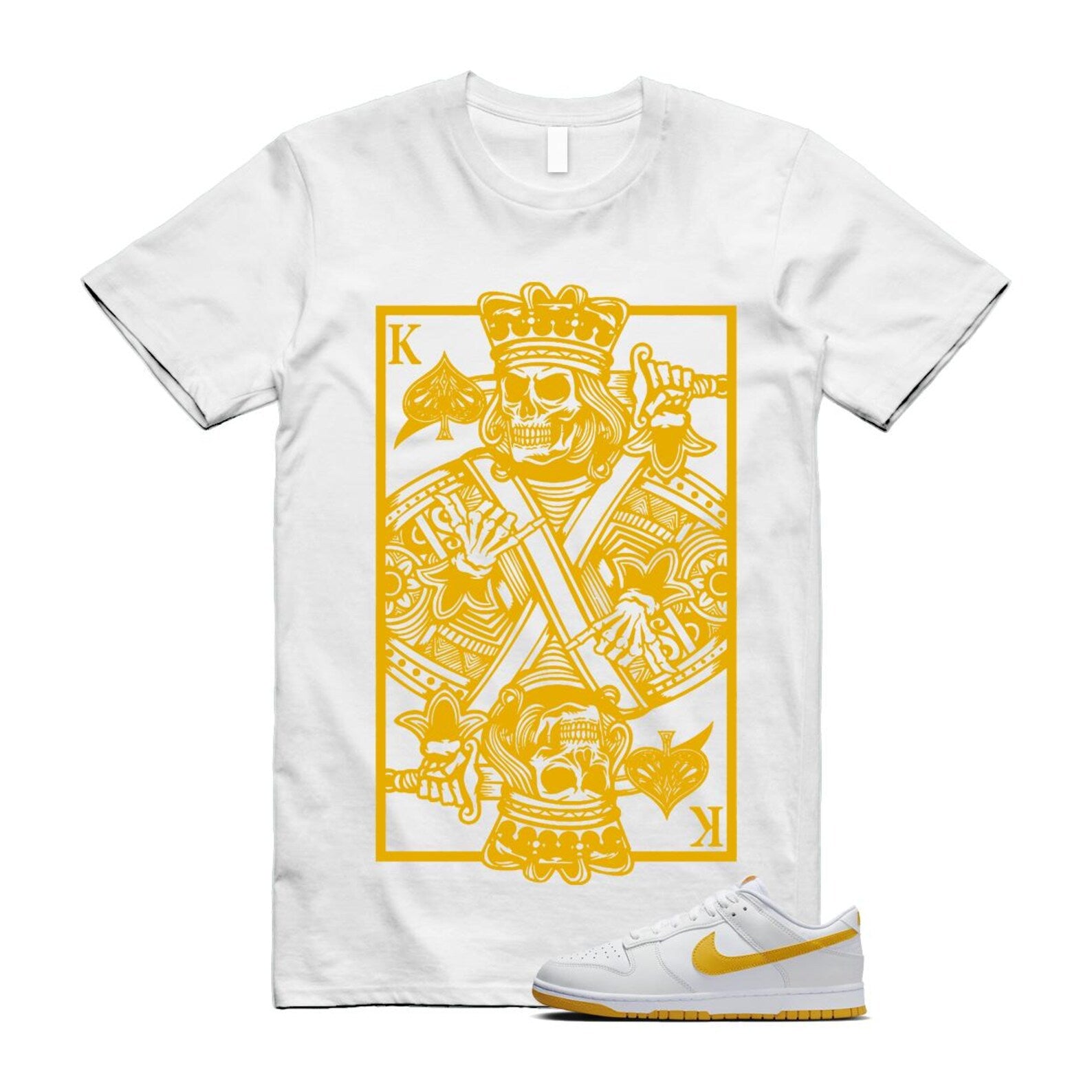 Dunk White University Gold Low T Shirt Match KC T-Shirt, Sneaker Match Tee