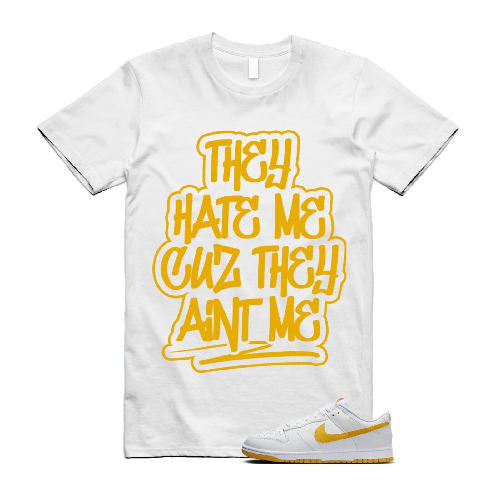 Dunk White University Gold Low T Shirt Match AINT ME T-Shirt, Sneaker Match Tee