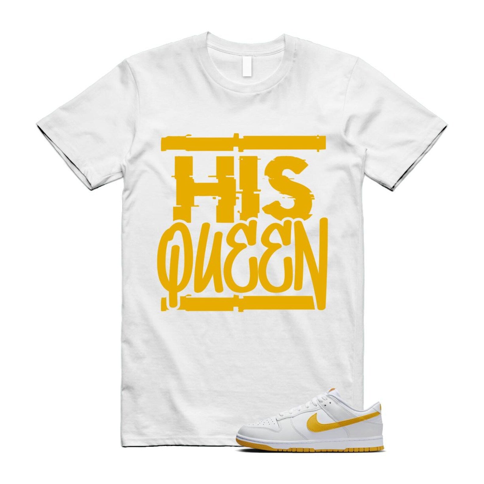 Dunk White University Gold Low T Shirt Match HQ T-Shirt, Sneaker Match Tee