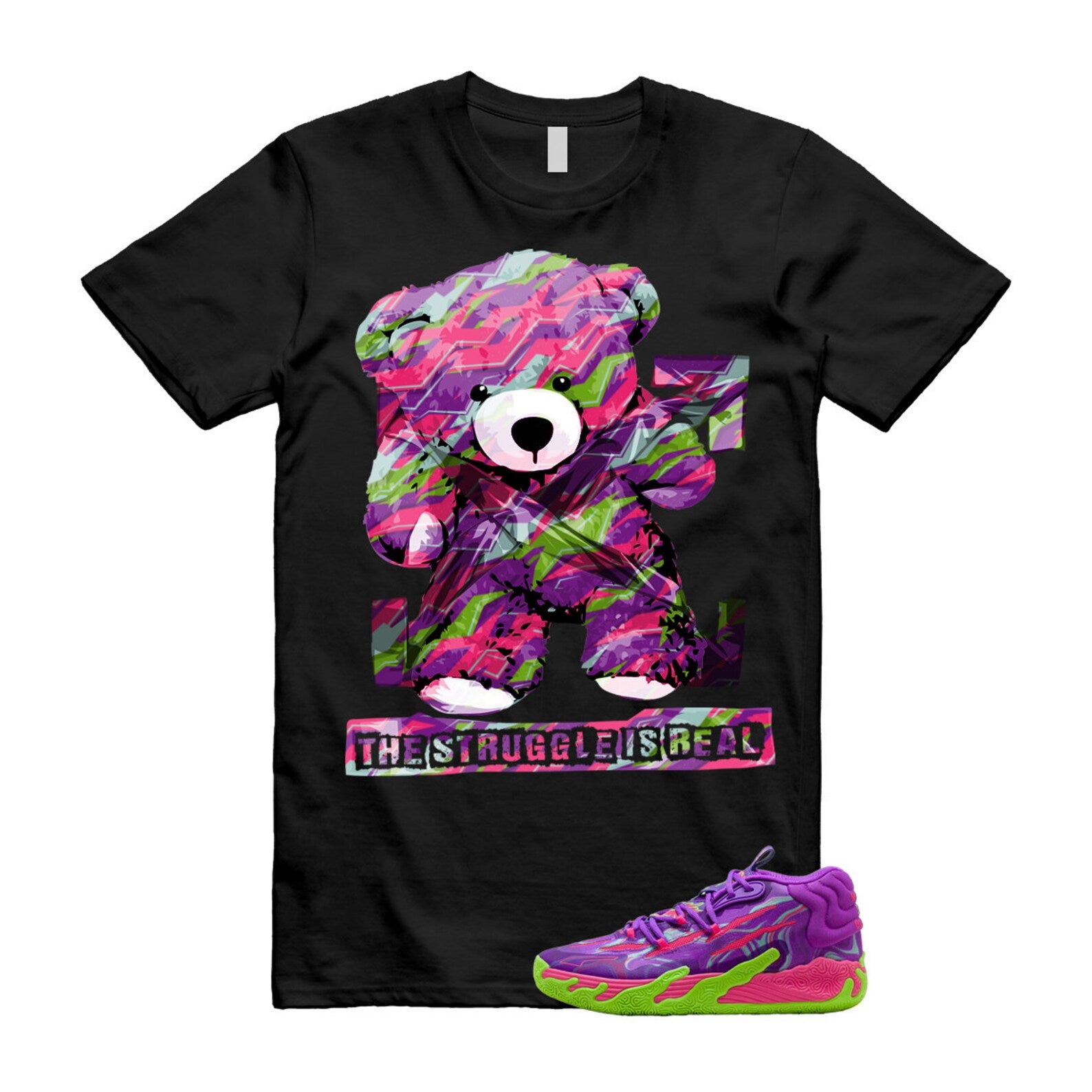 Toxic LaMelo Ball Purple Glimmer Green Gecko 03 Slime T Shirt Match STRUG T-Shirt, Sneaker Match Tee