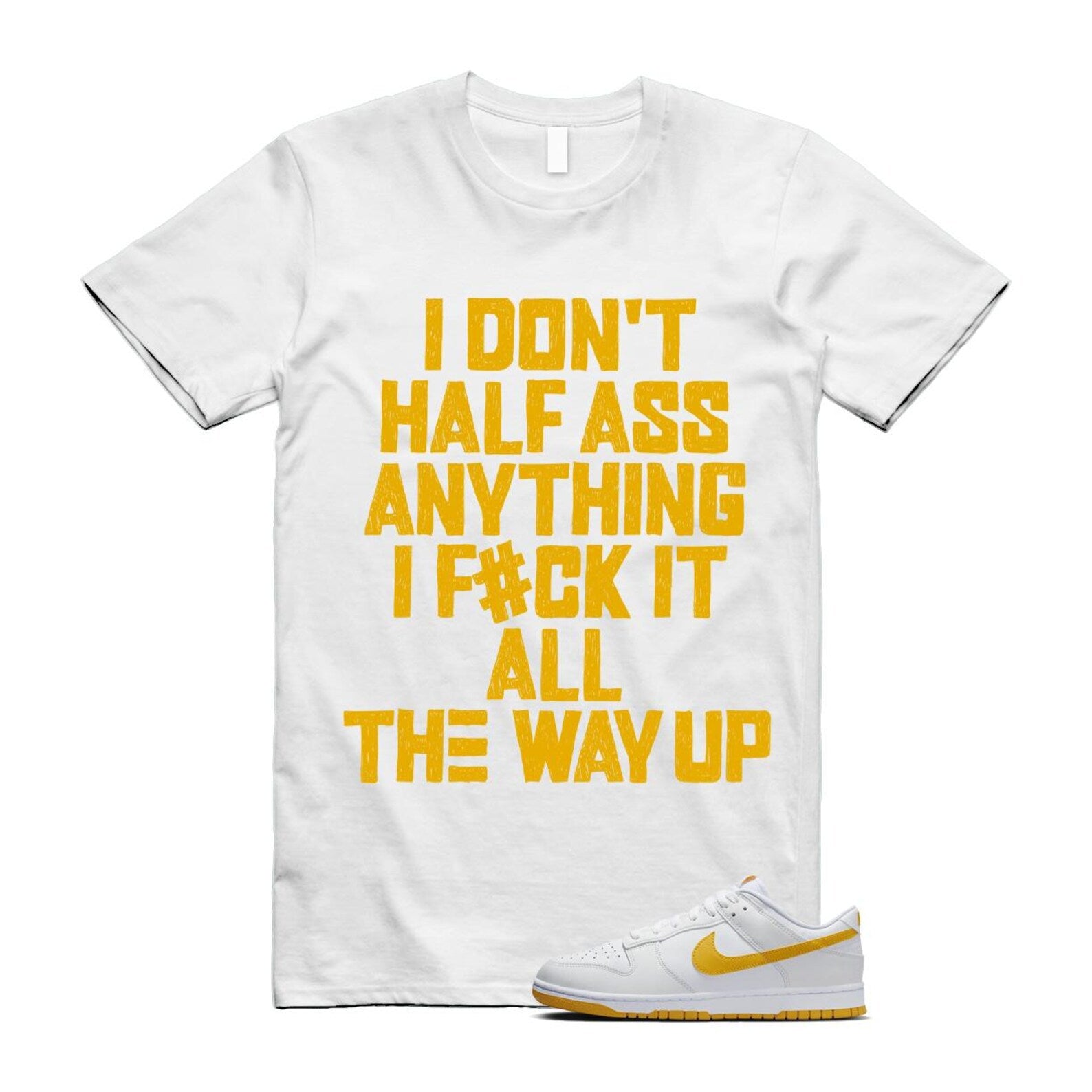 Dunk White University Gold Low T Shirt Match HALF T-Shirt, Sneaker Match Tee