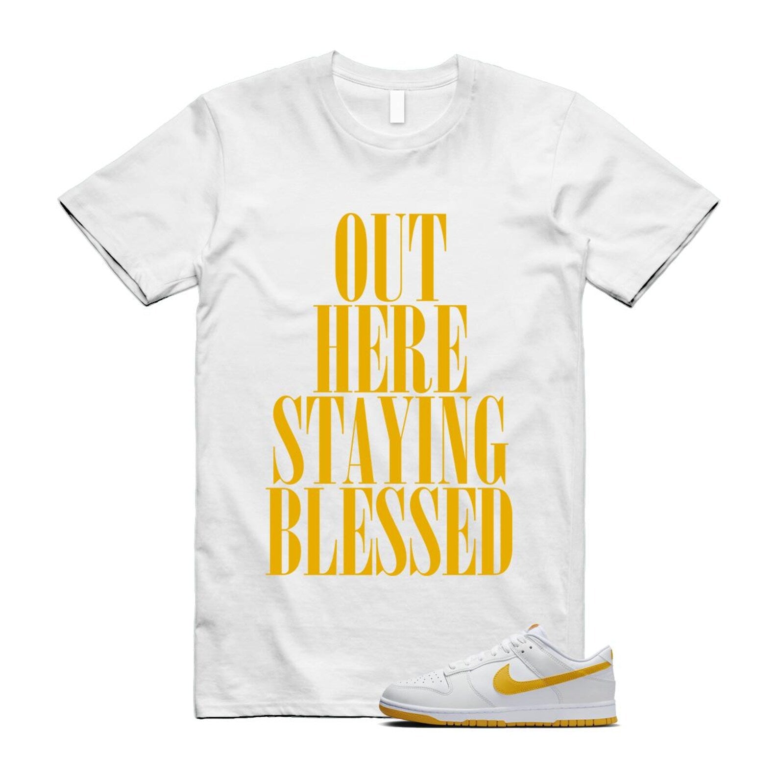 Dunk White University Gold Low T Shirt Match STAYBLS T-Shirt, Sneaker Match Tee
