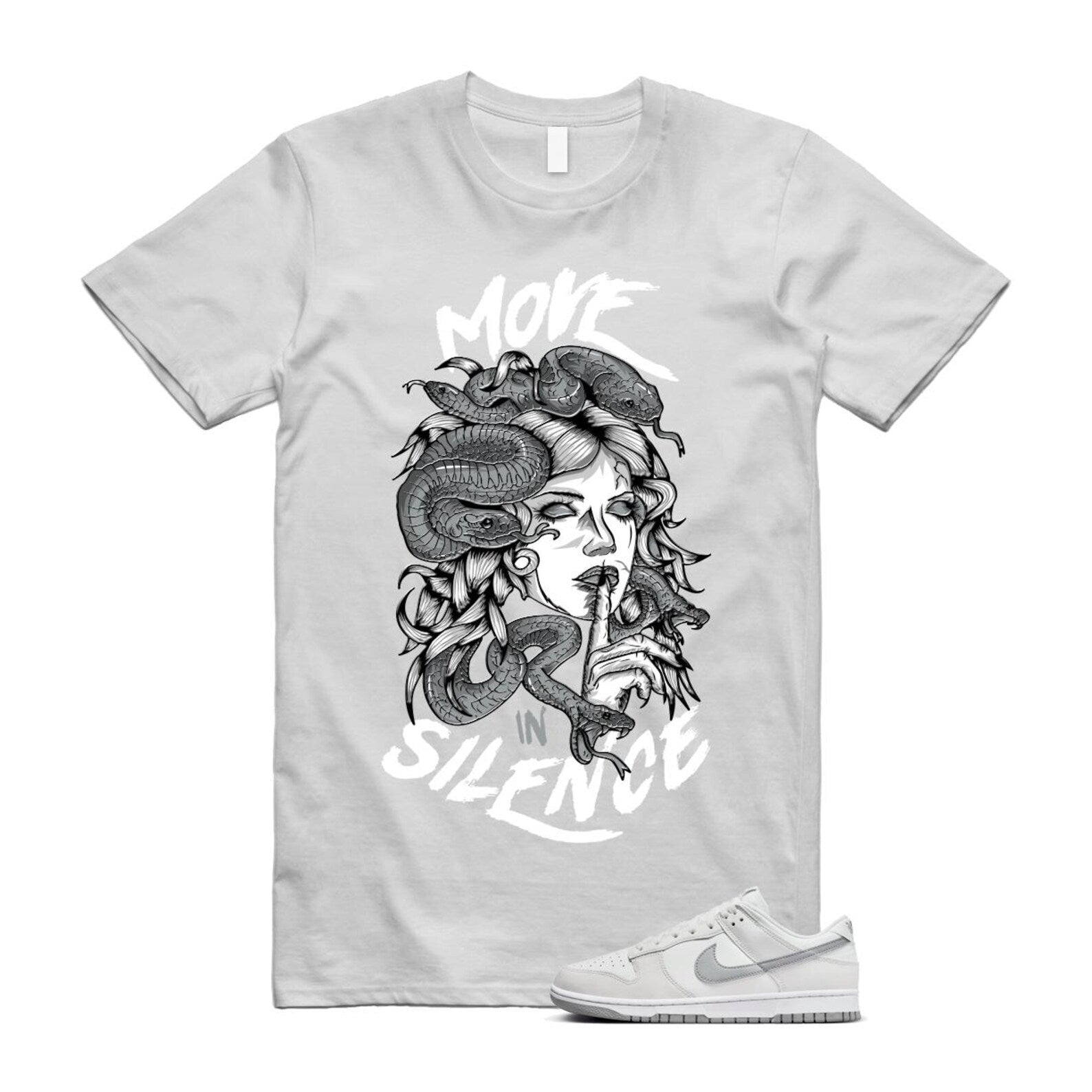 Dunk Summit White Light Smoke Grey Platinum Tint Low Retro T Shirt Match MIS T-Shirt, Sneaker Match Tee