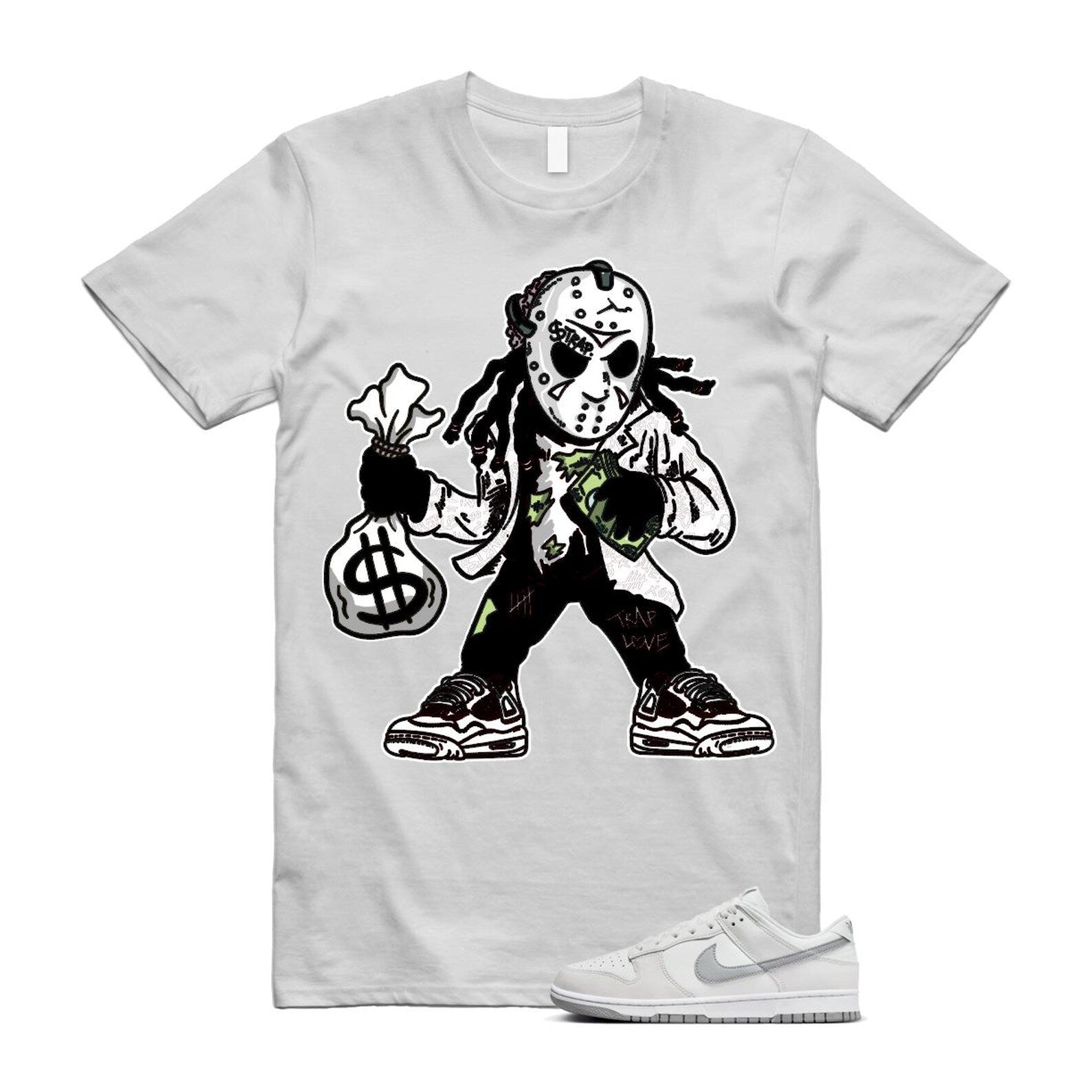 Dunk Summit White Light Smoke Grey Platinum Tint Low Retro T Shirt Match JASON T-Shirt, Sneaker Match Tee