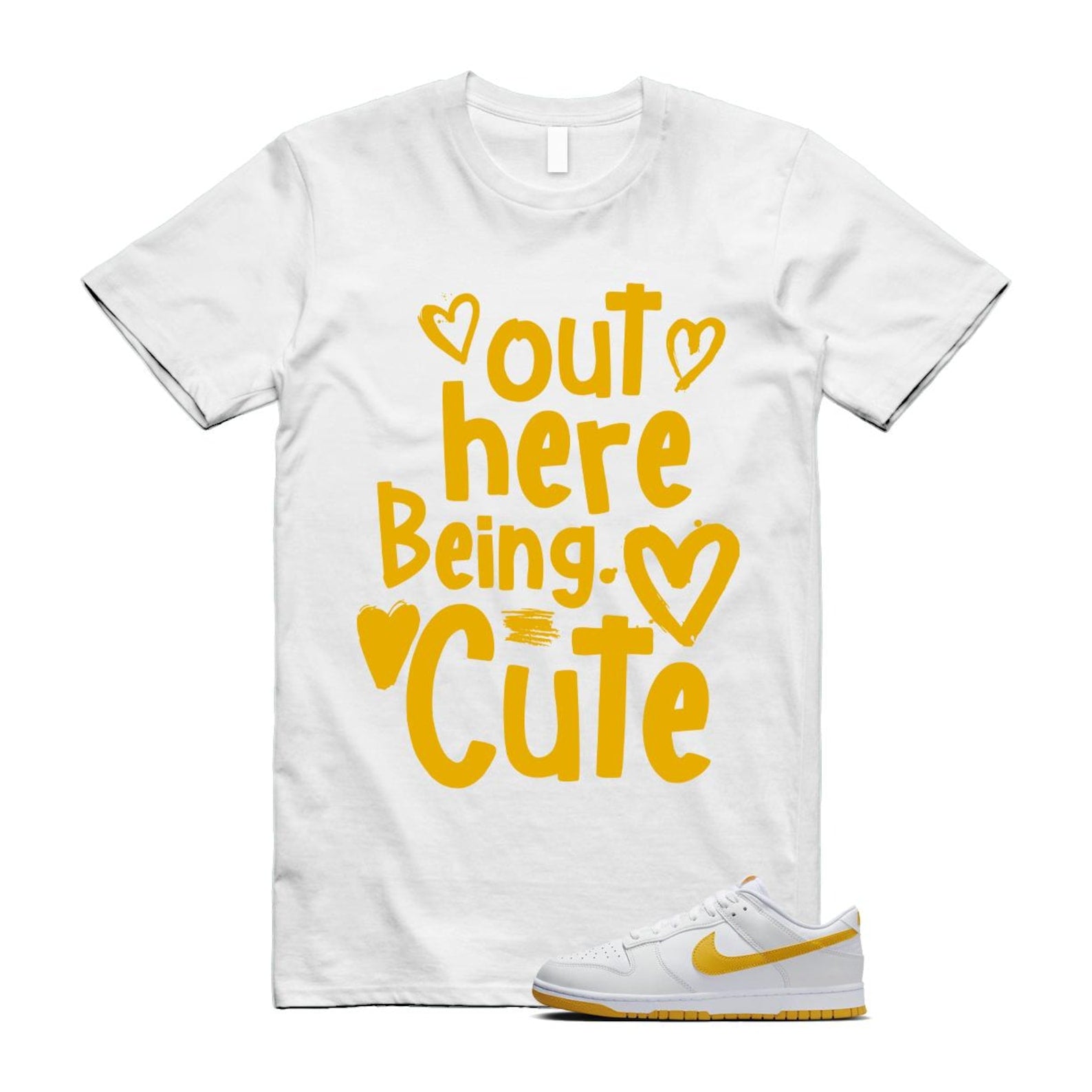 Dunk White University Gold Low T Shirt Match Out Here Being Cute T-Shirt, Sneaker Match Tee