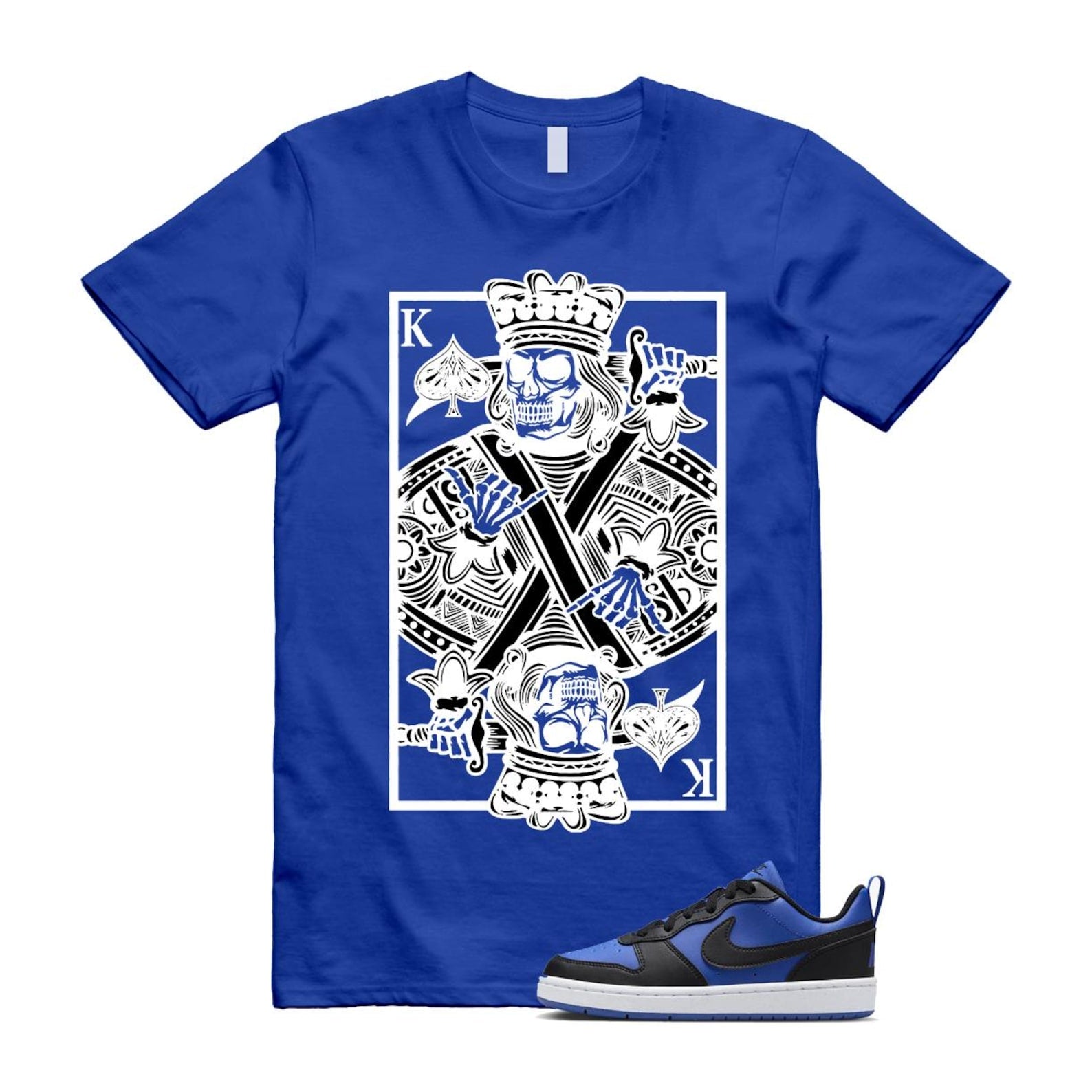 Court Borough Recraft Game Royal Blue White Black Low T Shirt Match KC T-Shirt, Sneaker Match Tee