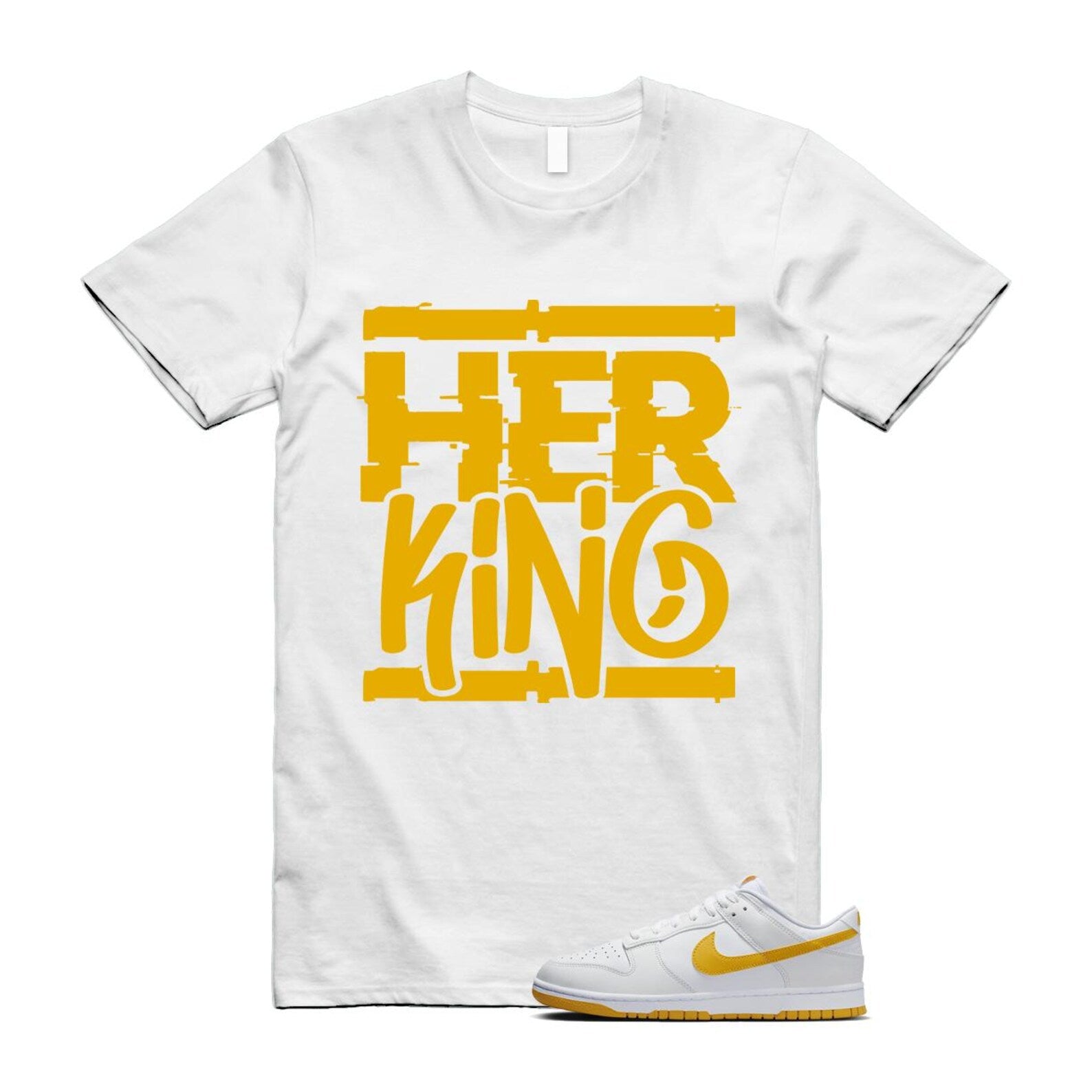 Dunk White University Gold Low T Shirt Match HK T-Shirt, Sneaker Match Tee