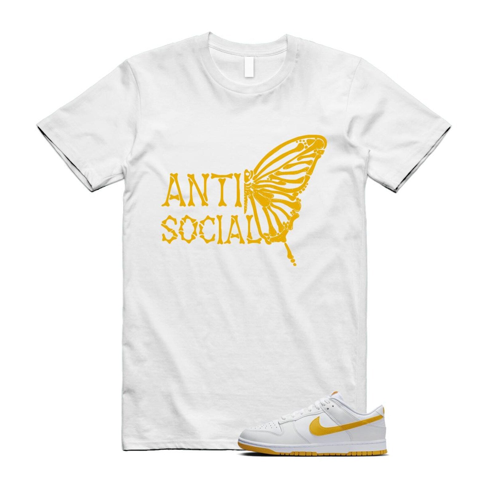 Dunk White University Gold Low T Shirt Match ASB T-Shirt, Sneaker Match Tee