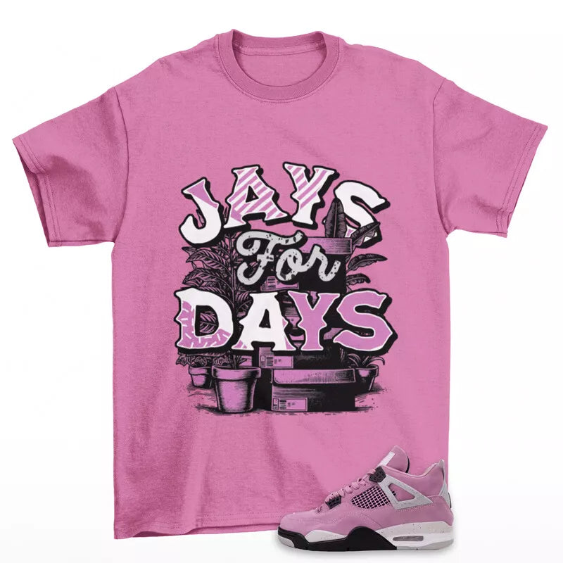 Stacked Sneaker Shirt Pink to Match Jordan 4 Retro Orchid AQ9129-501 T-Shirt, Sneaker Match Tee