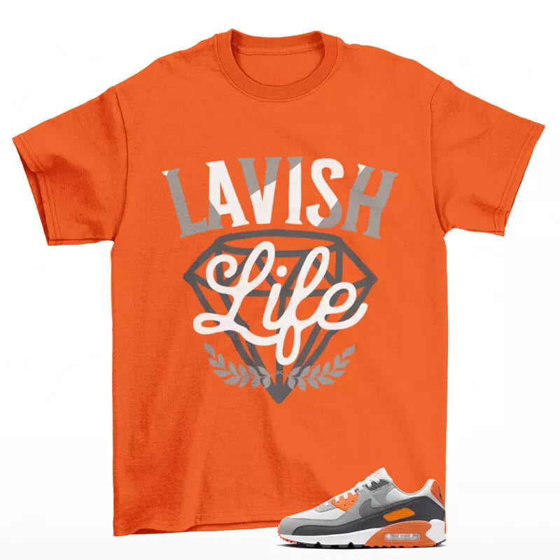 Lavish Sneaker Shirt to Match Air Max 90 Safety Orange DM0029-108 T-Shirt, Sneaker Match Tee