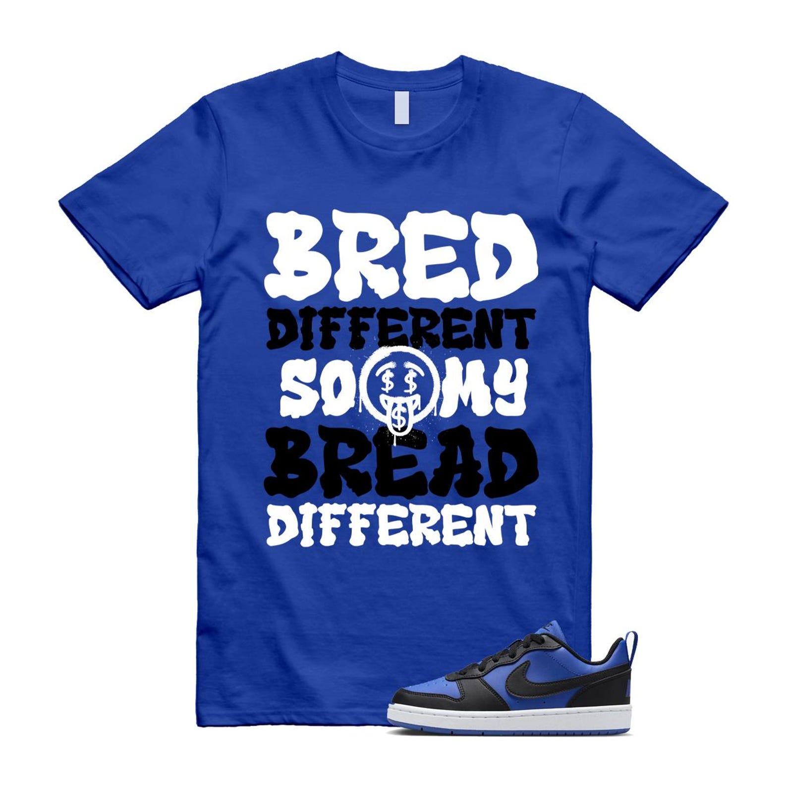 Court Borough Recraft Game Royal Blue White Black Low T Shirt Match BDBD T-Shirt, Sneaker Match Tee