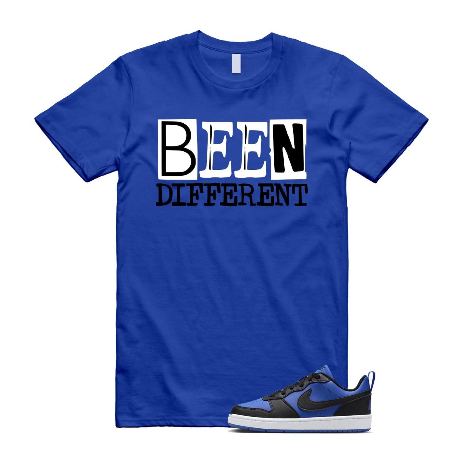 Court Borough Recraft Game Royal Blue White Black Low T Shirt Match BEEN T-Shirt, Sneaker Match Tee