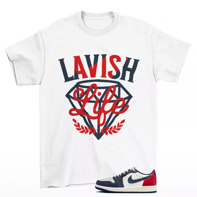 Lavish Sneaker Shirt to Match Jordan 1 Retro Low OG Howard HQ2993-100 T-Shirt, Sneaker Match Tee