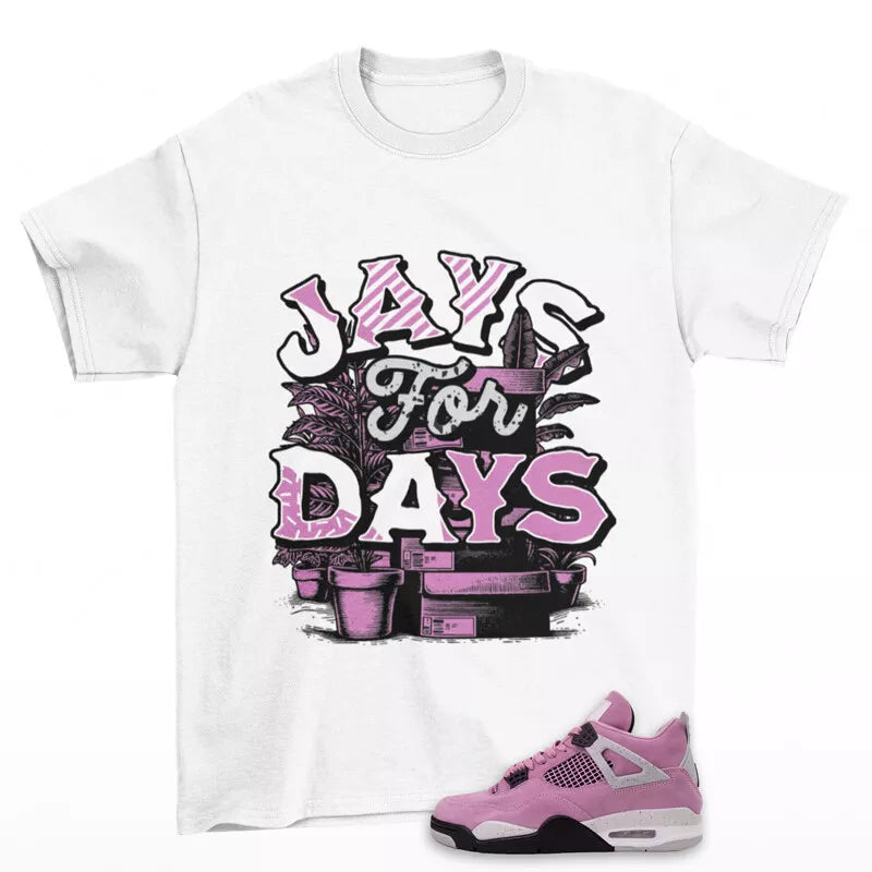 Stacked Sneaker Shirt White to Match Jordan 4 Retro Orchid AQ9129-501 T-Shirt, Sneaker Match Tee