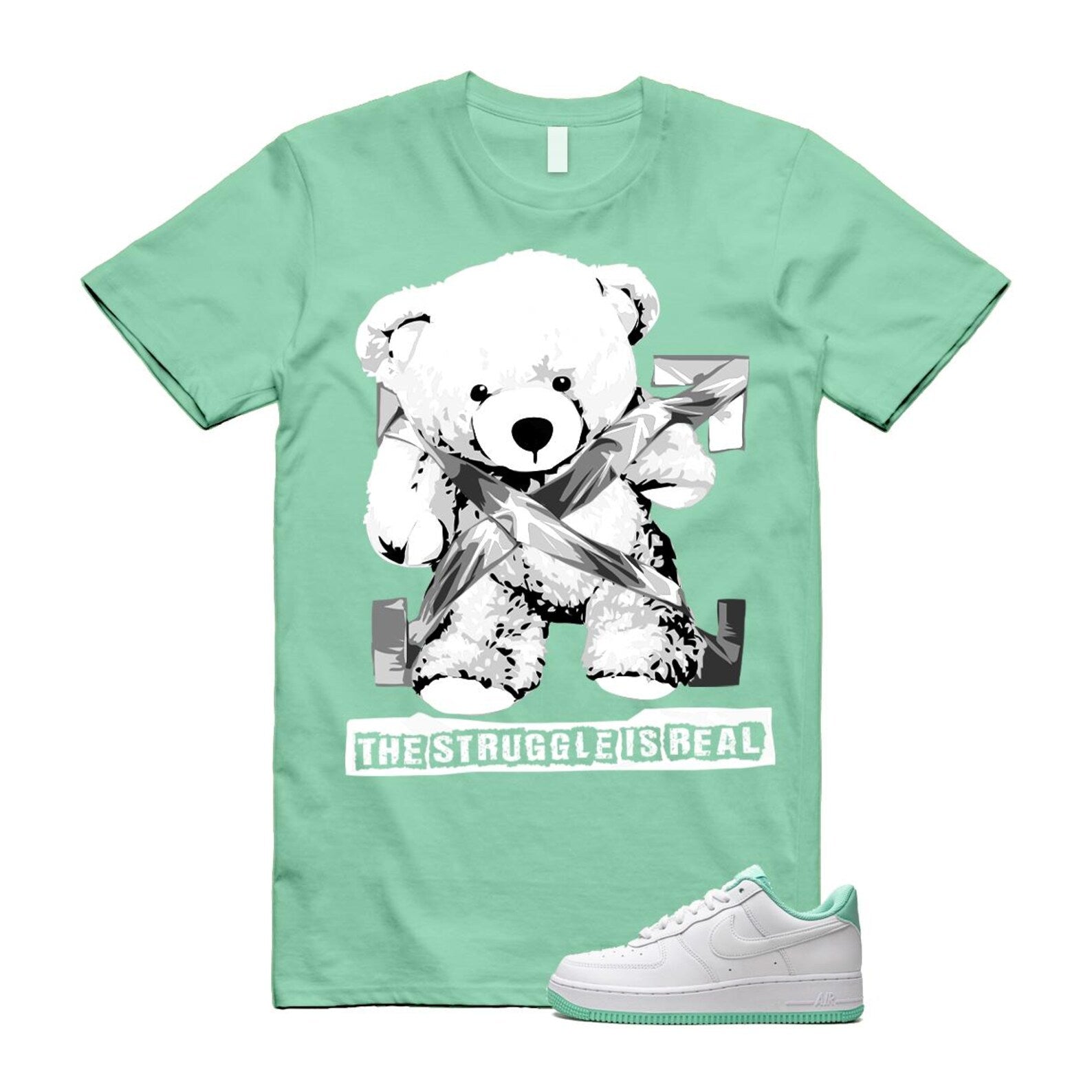 Air Force 1 Mint Foam Green Low White T Shirt Match STRUG T-Shirt, Sneaker Match Tee