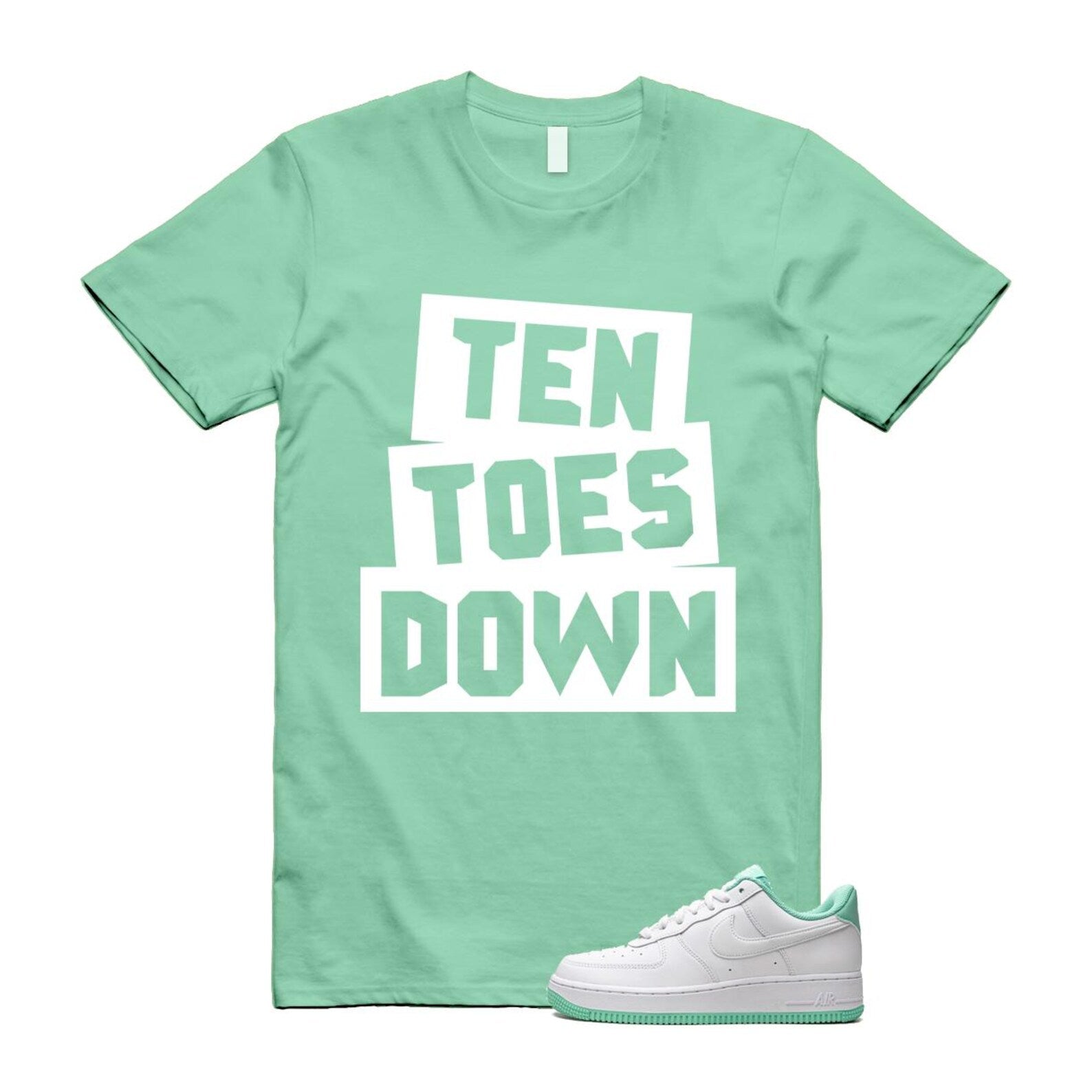 Air Force 1 Mint Foam Green Low White T Shirt Match TTD T-Shirt, Sneaker Match Tee
