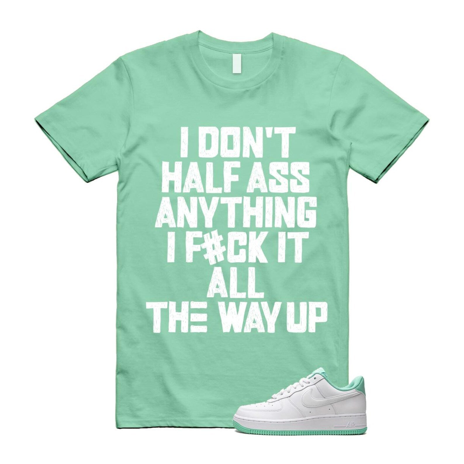 Air Force 1 Mint Foam Green Low White T Shirt Match HALF T-Shirt, Sneaker Match Tee