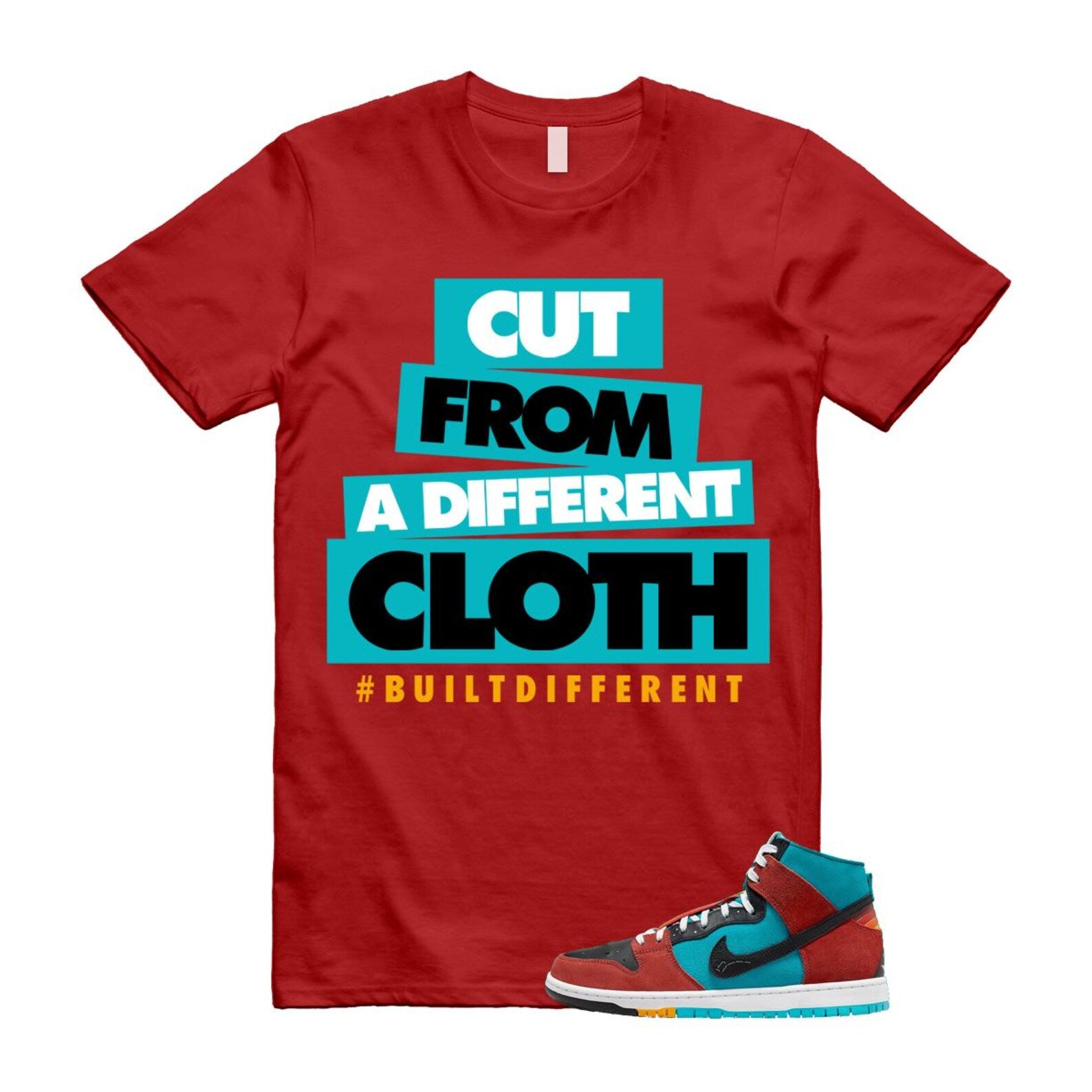 Di'orr Greenwood Navajo Arts Turquoise Blue Black Rugged Orange SB Dunk High T Shirt Match CLOTH T-Shirt, Sneaker Match Tee