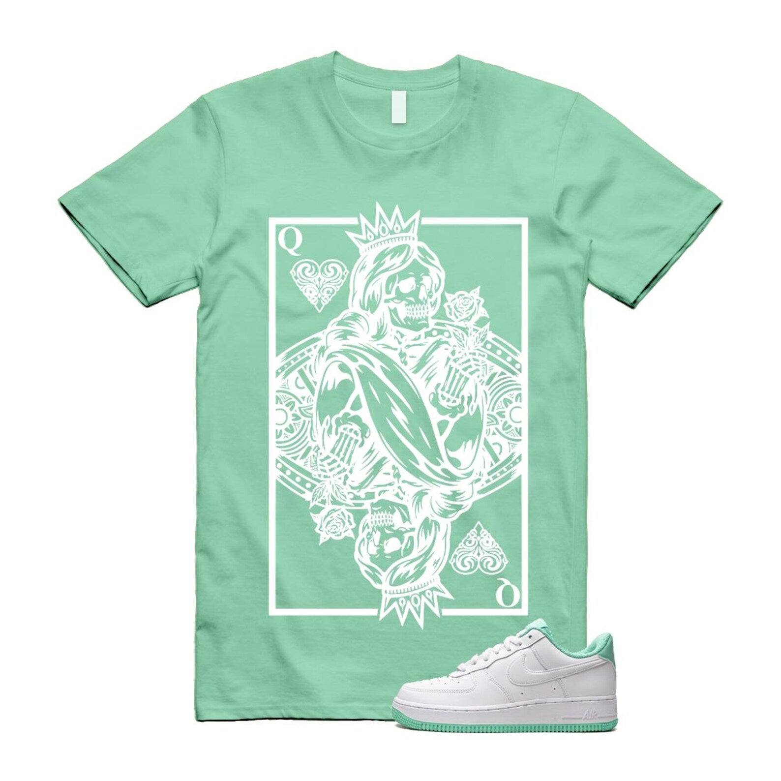 Air Force 1 Mint Foam Green Low White T Shirt Match QC T-Shirt, Sneaker Match Tee