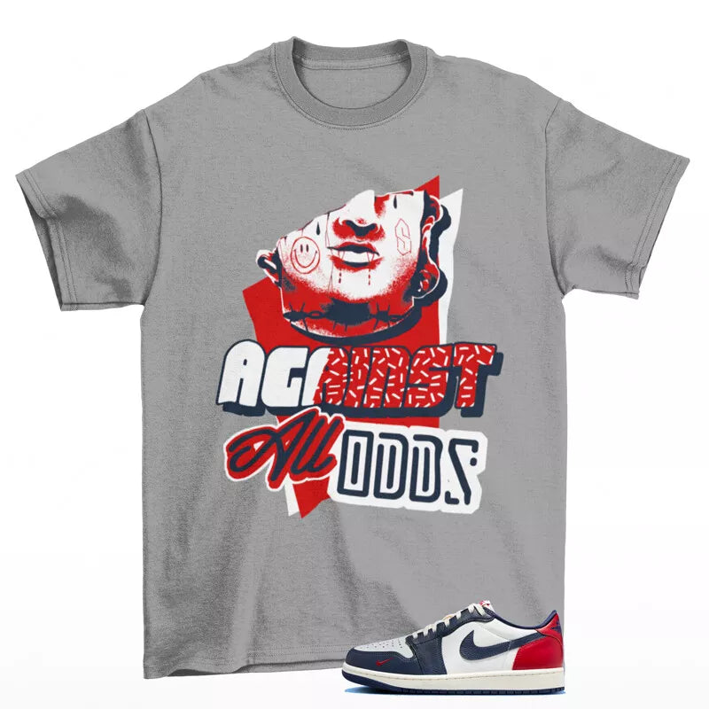 All Odds Sneaker Shirt Grey to Match Jordan 1 Retro Low OG Howard HQ2993-100 T-Shirt, Sneaker Match Tee
