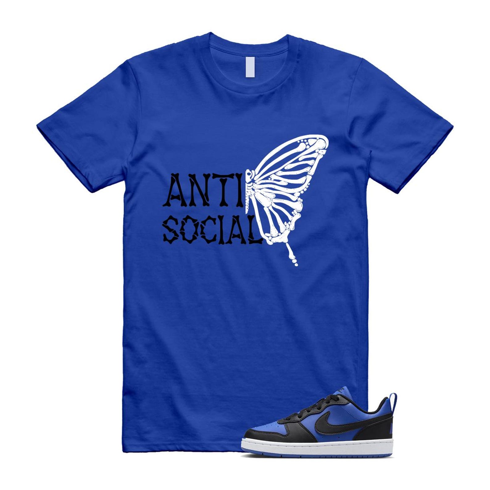 Court Borough Recraft Game Royal Blue White Black Low T Shirt Match ASB T-Shirt, Sneaker Match Tee
