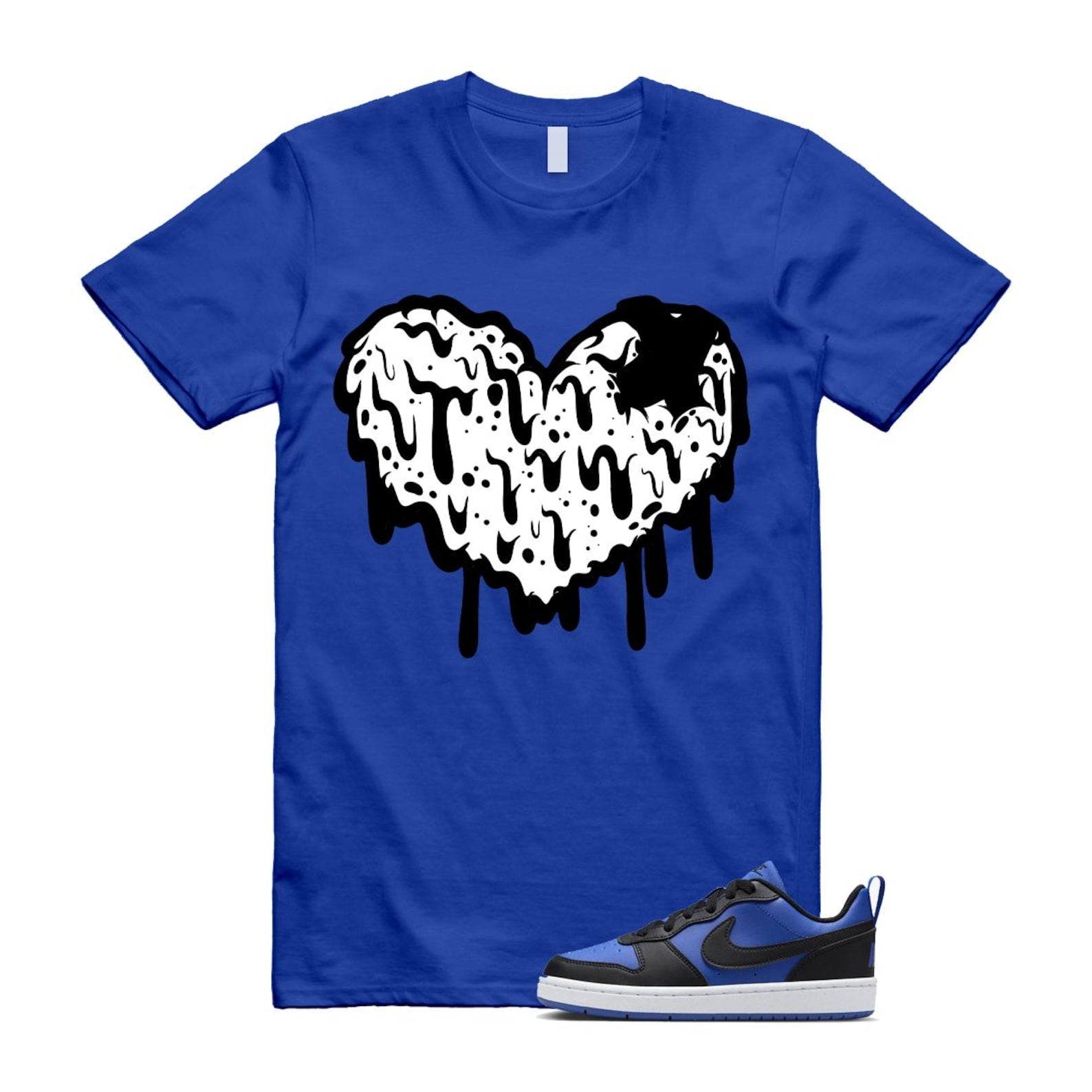 Court Borough Recraft Game Royal Blue White Black Low T Shirt Match DRHRT T-Shirt, Sneaker Match Tee