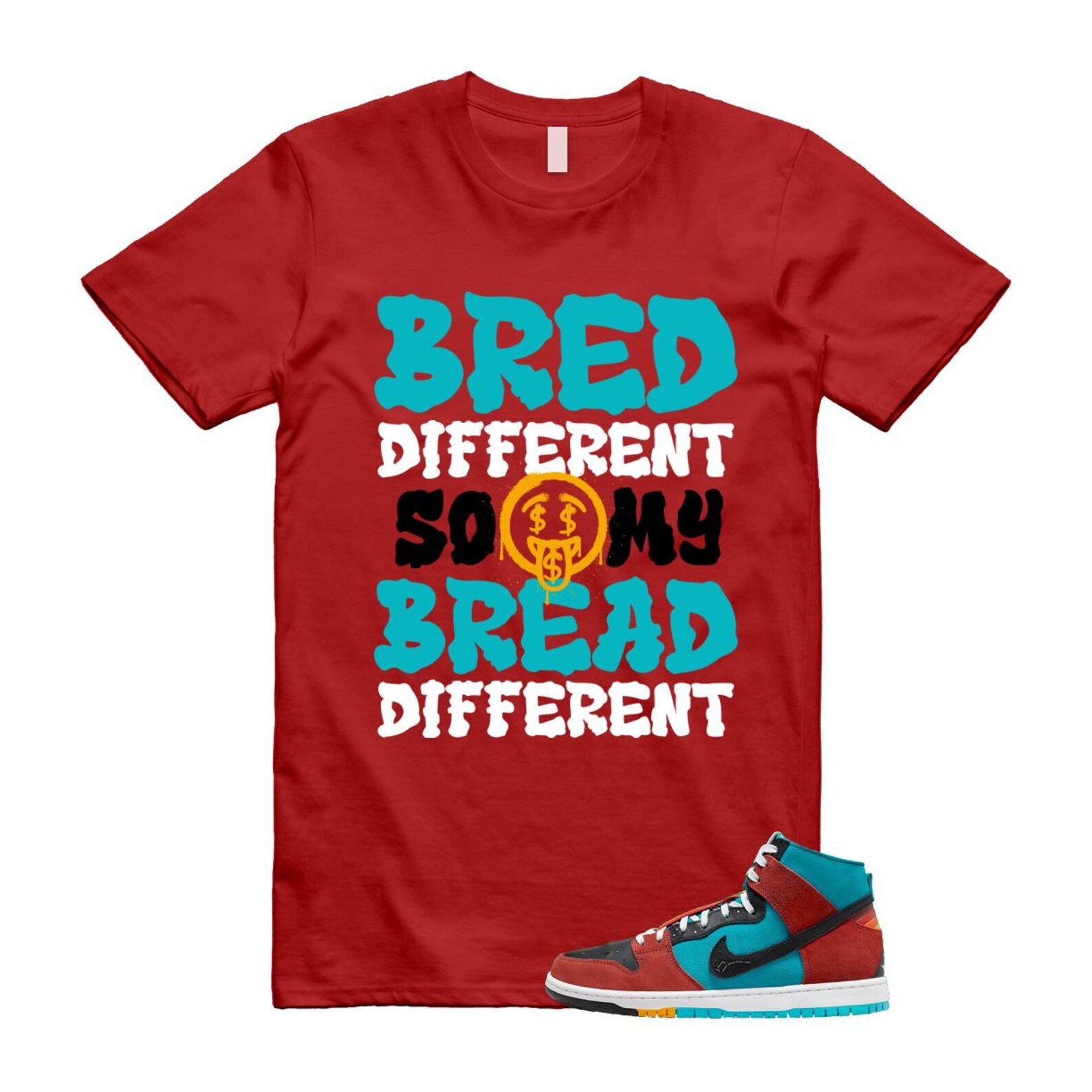 Di'orr Greenwood Navajo Arts Turquoise Blue Black Rugged Orange SB Dunk High T Shirt Match BDBD T-Shirt, Sneaker Match Tee
