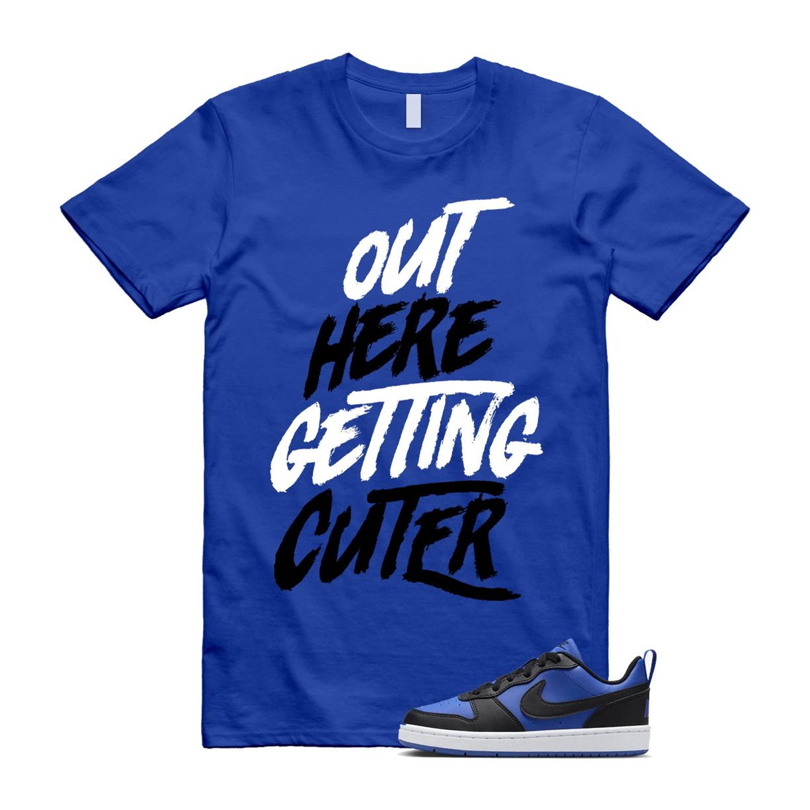 Court Borough Recraft Game Royal Blue White Black Low T Shirt Match CUTER T-Shirt, Sneaker Match Tee