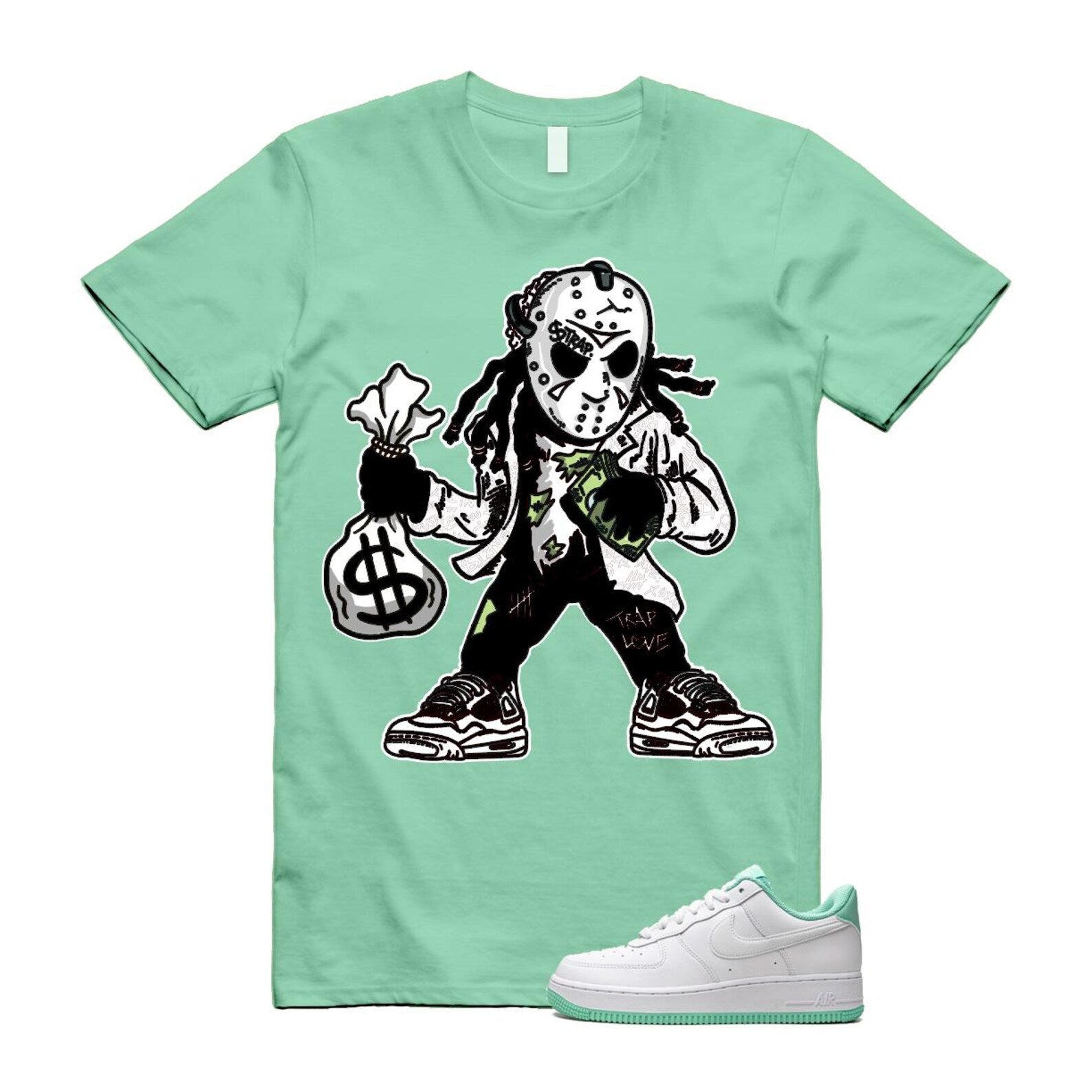 Air Force 1 Mint Foam Green Low White T Shirt Match JASON T-Shirt, Sneaker Match Tee