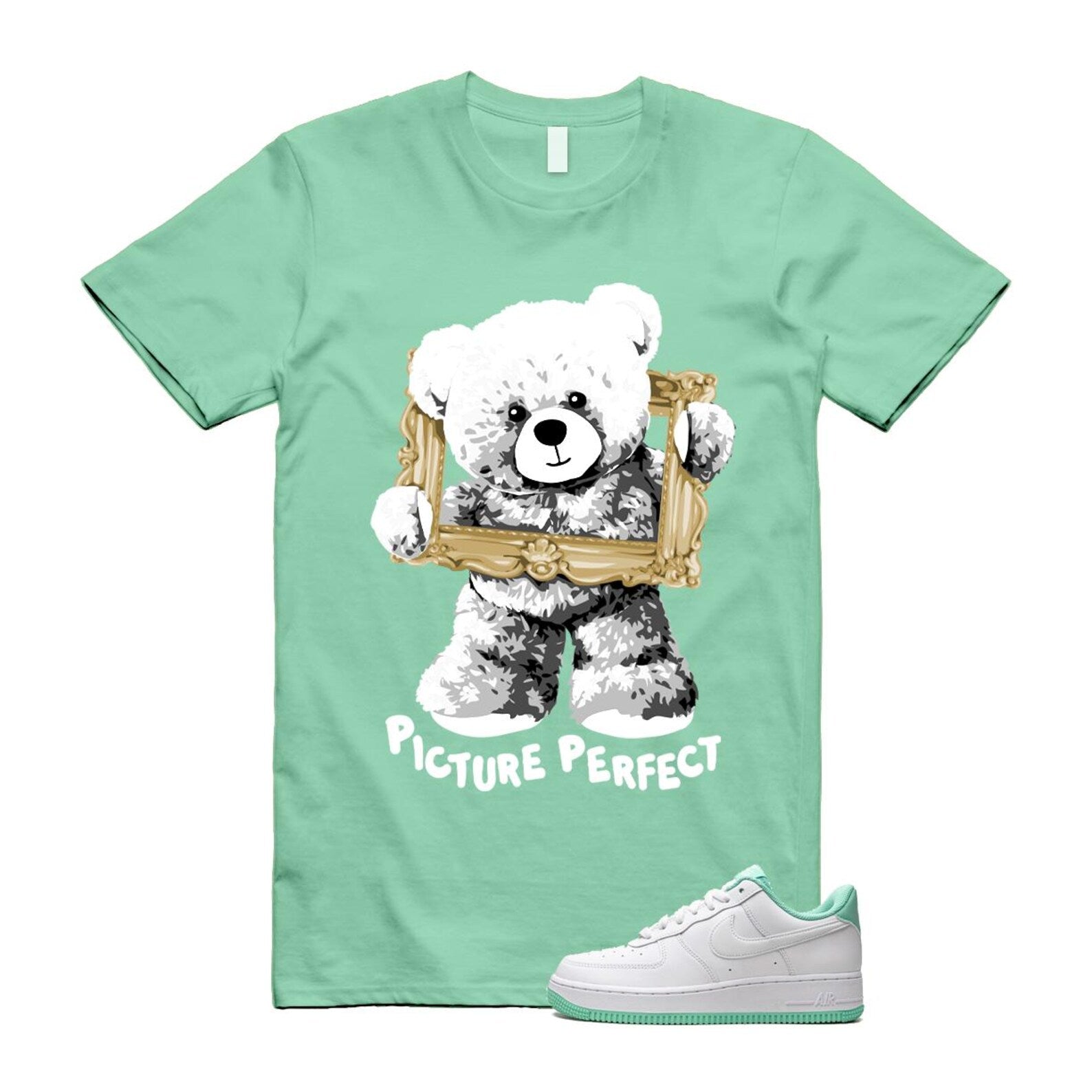 Air Force 1 Mint Foam Green Low White T Shirt Match PIC T-Shirt, Sneaker Match Tee