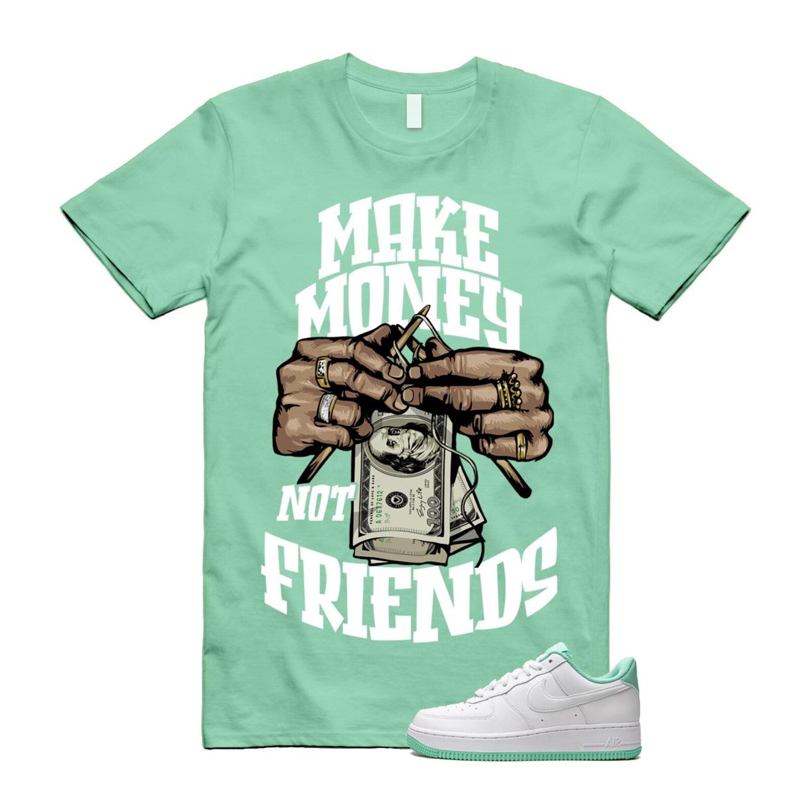 Air Force 1 Mint Foam Green Low White T Shirt Match MM T-Shirt, Sneaker Match Tee