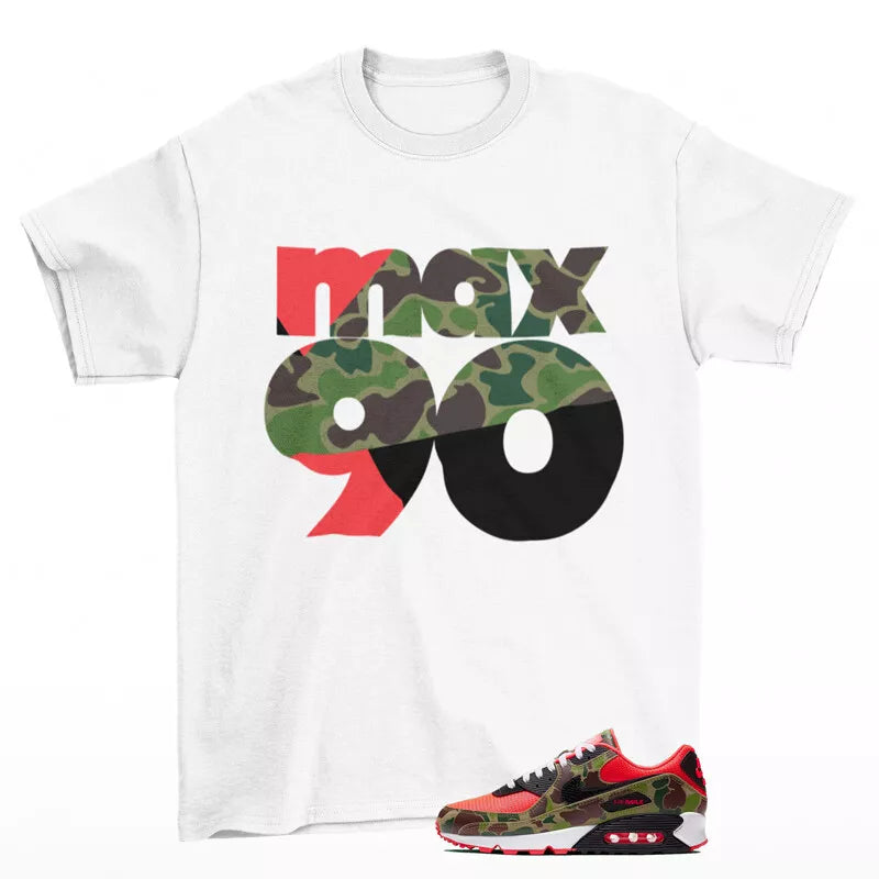 Throwback Sneaker Shirt White to Match Air Max 90 Reverse Duck Camo CW6024-600 T-Shirt, Sneaker Match Tee