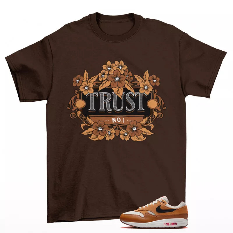 Trust Sneaker Shirt Brown to Match Air Max 1 Flax British Tan FZ5808-004 T-Shirt, Sneaker Match Tee
