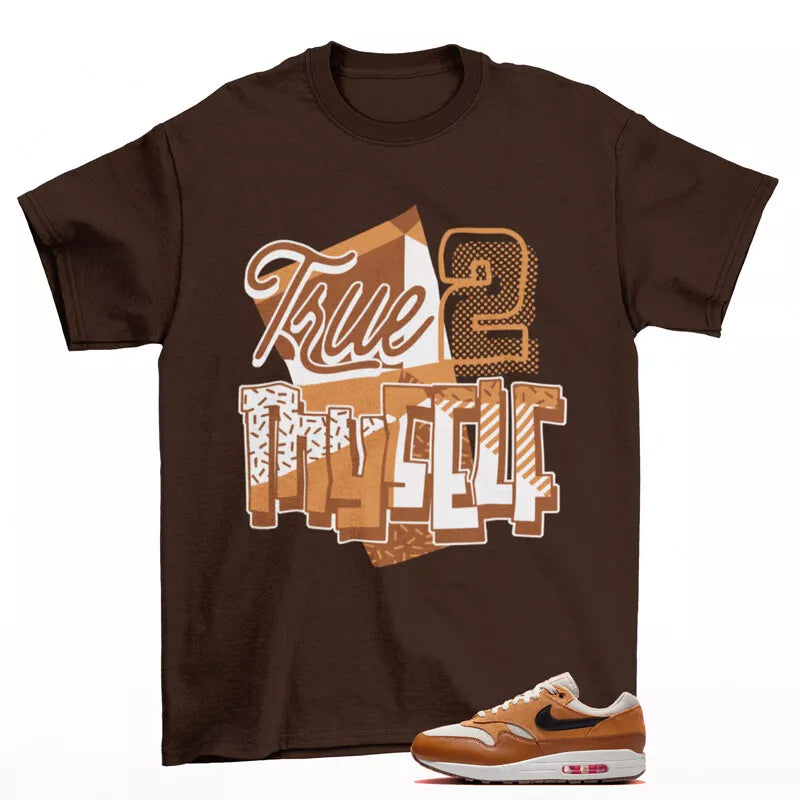 Stay True Sneaker Shirt Brown to Match Air Max 1 Flax British Tan FZ5808-004 T-Shirt, Sneaker Match Tee
