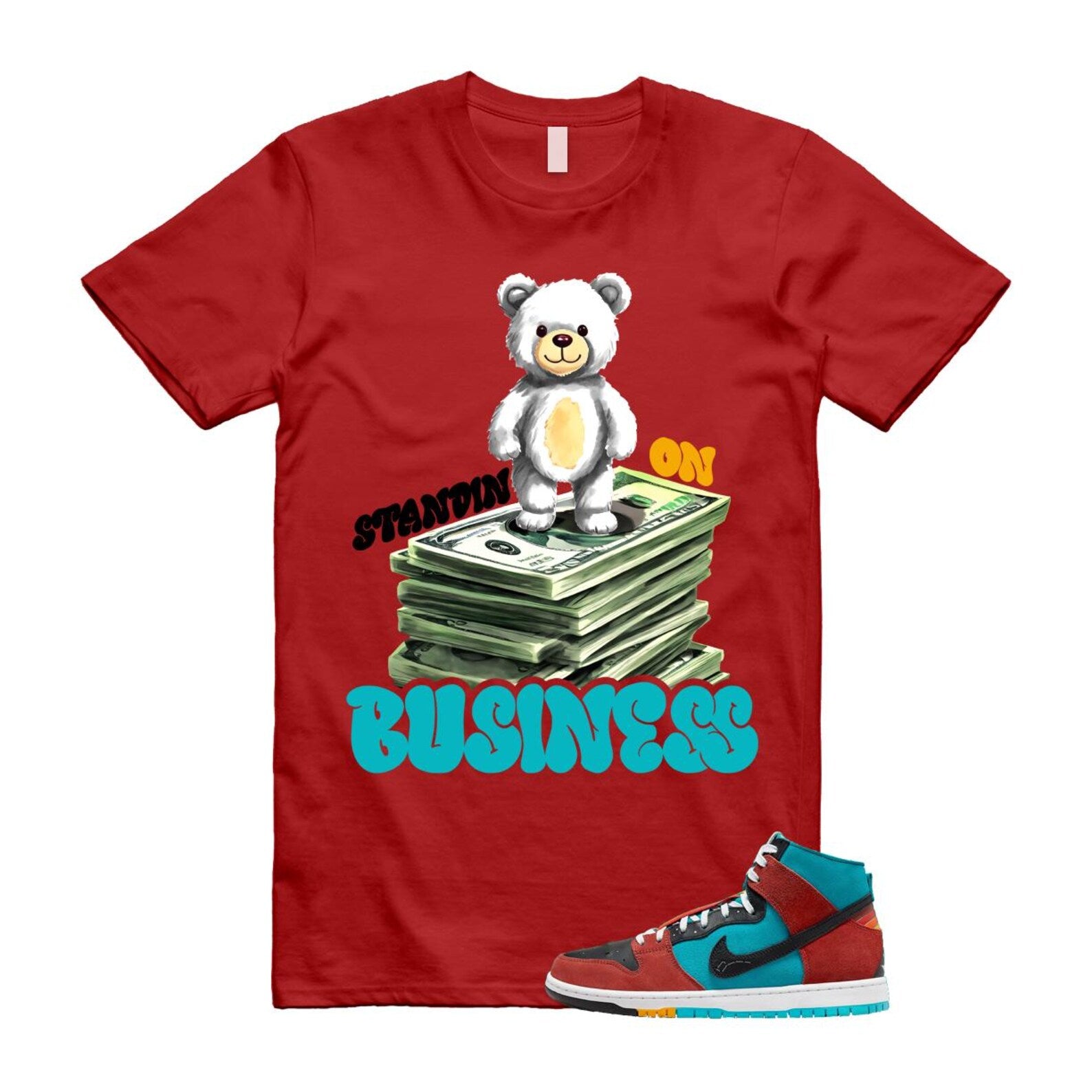 Di'orr Greenwood Navajo Arts Turquoise Blue Black Rugged Orange SB Dunk High T Shirt Match SB2 T-Shirt, Sneaker Match Tee