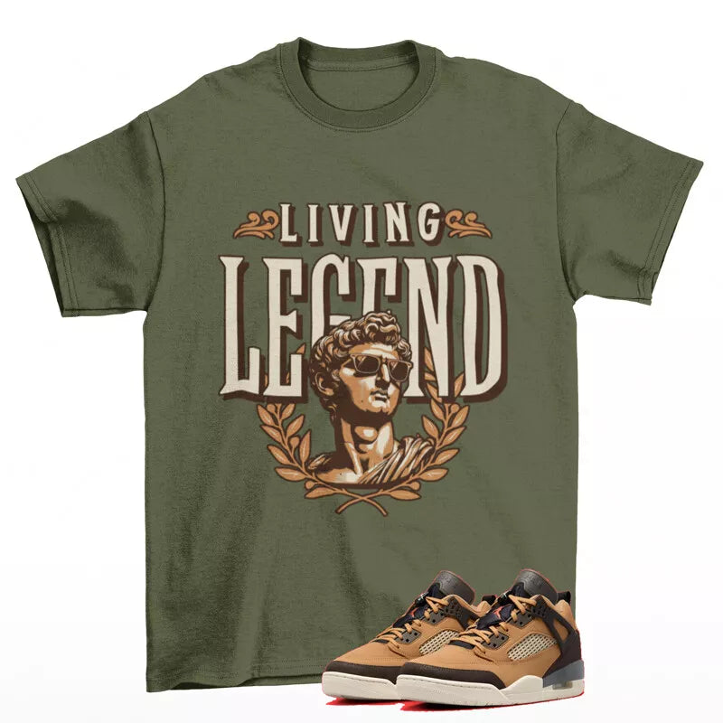 Legend Sneaker Shirt Olive to Match Jordan Spizike Low Flax FQ1759-202 T-Shirt, Sneaker Match Tee