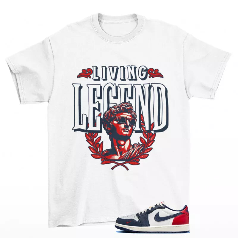 Legend Sneaker Shirt to Match Jordan 1 Retro Low OG Howard HQ2993-100 T-Shirt, Sneaker Match Tee